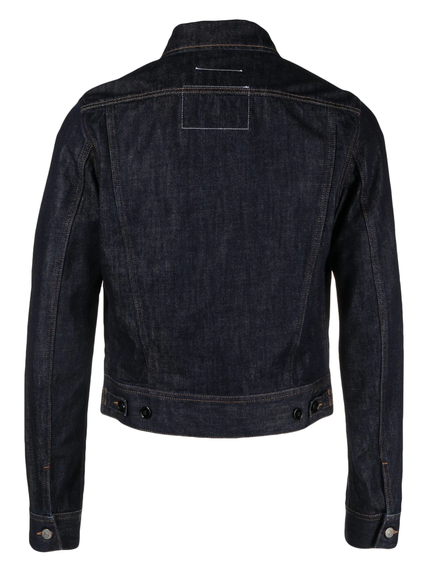contrasting-stitch cotton denim jacket