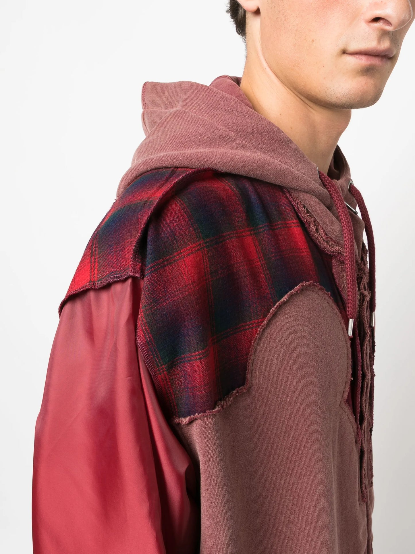 x Pendleton yoke-detail zip-up hoodie