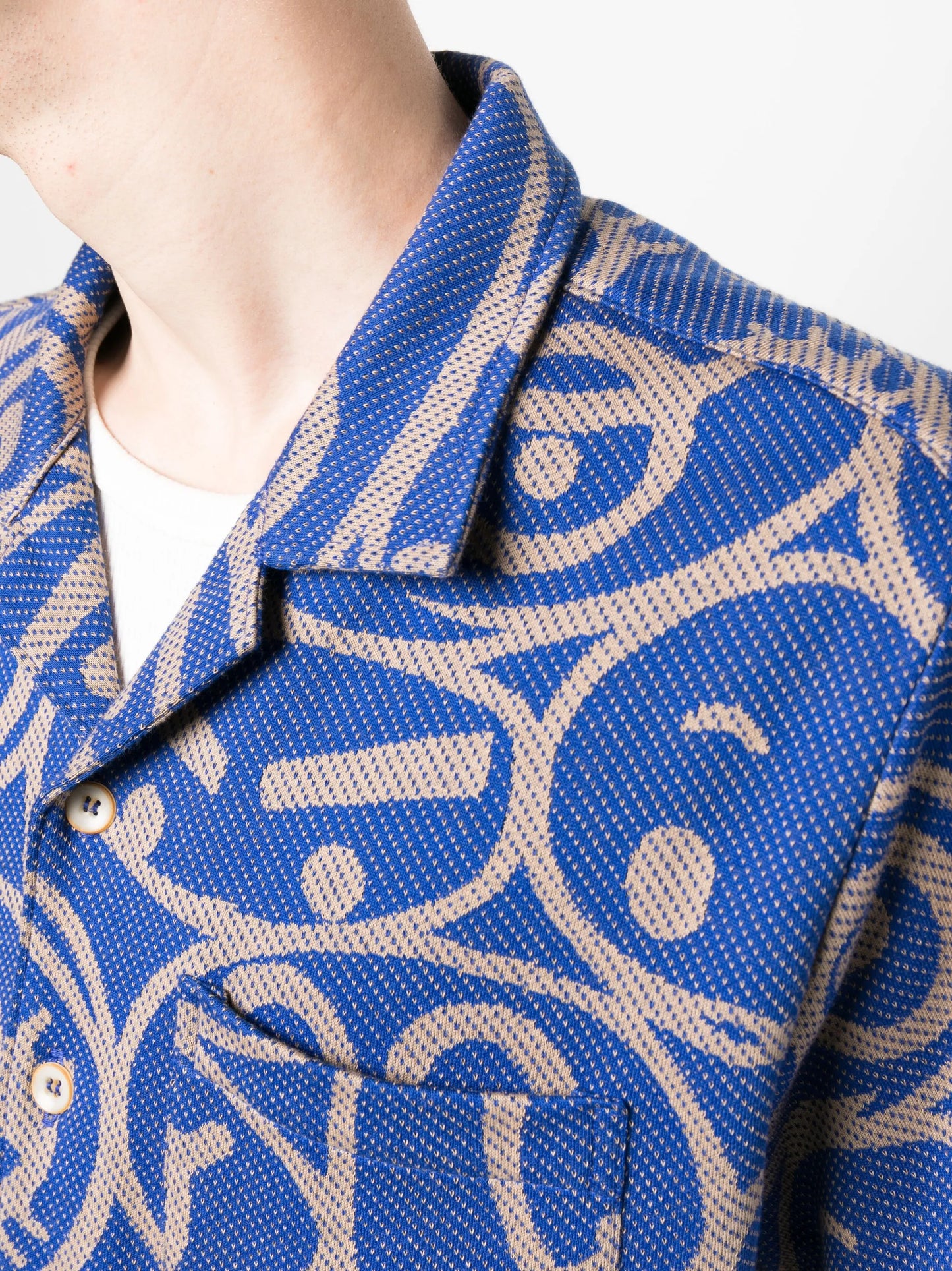 graphic-print cotton shirt