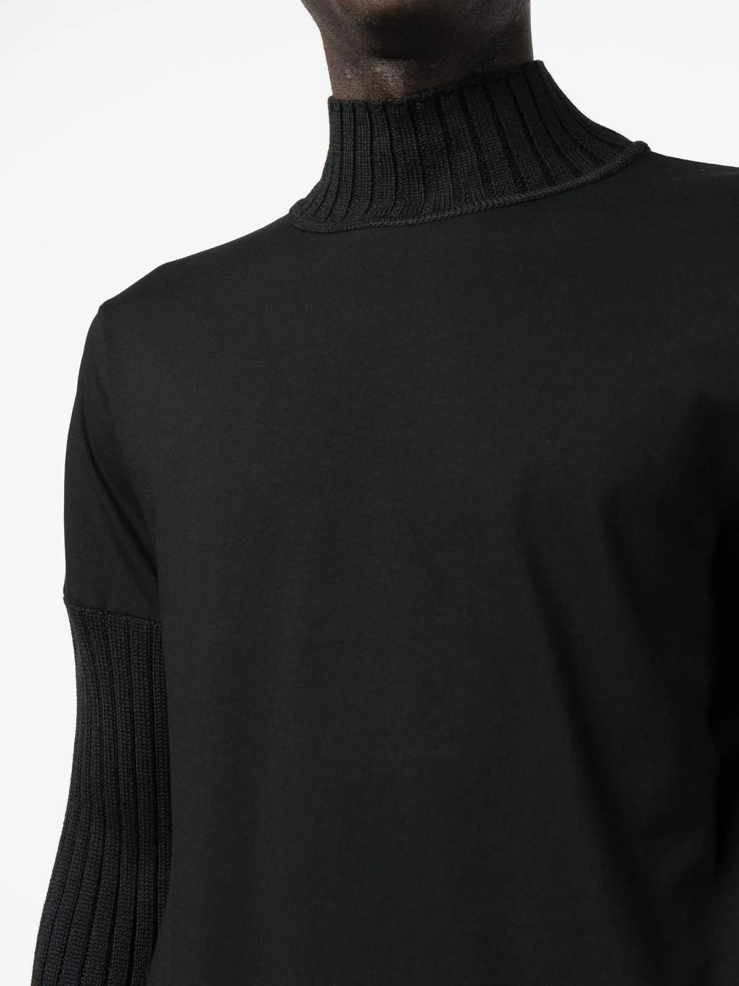 ribbed-detail high-neck sweatshirt