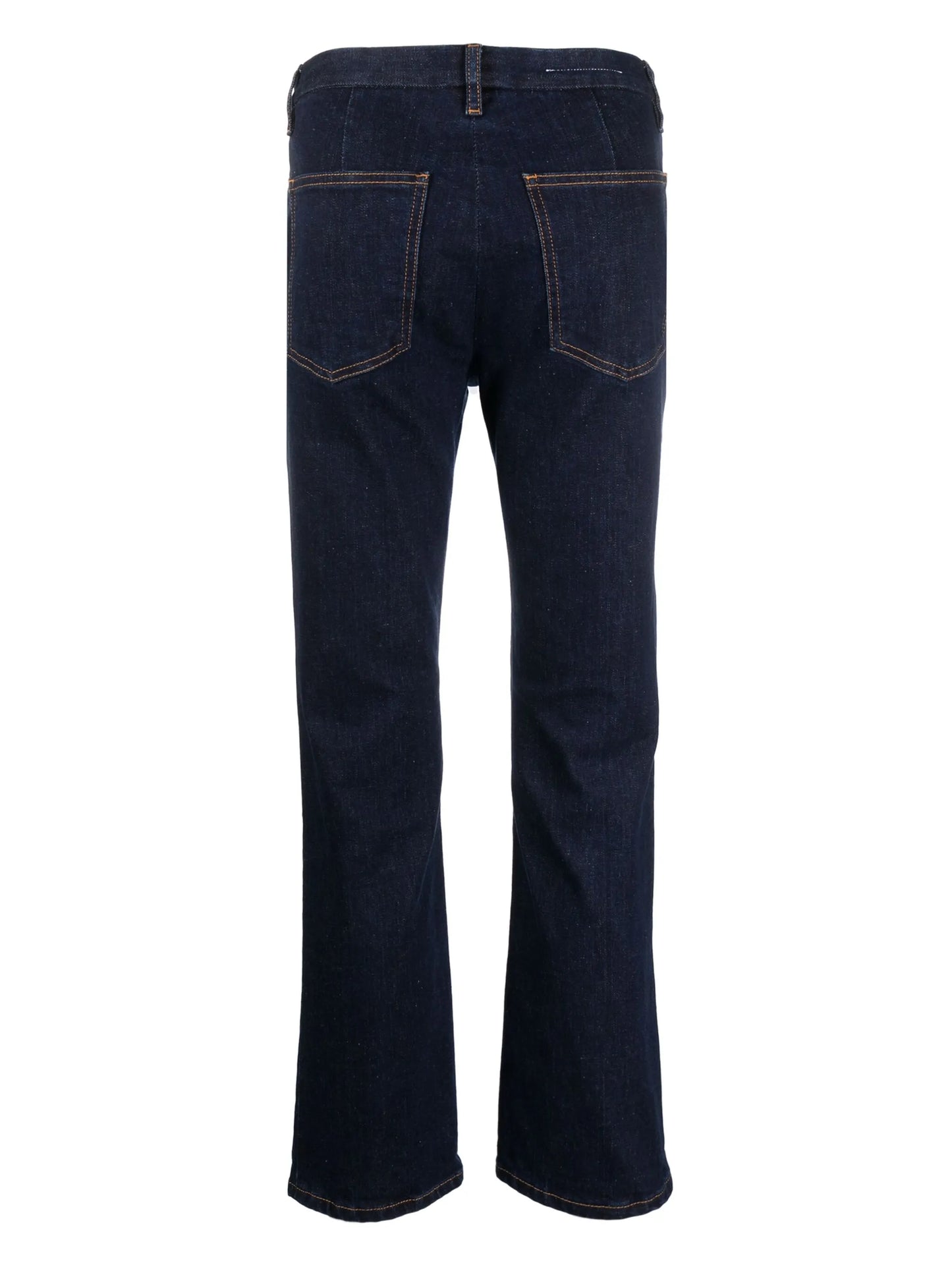 mid-rise straight-leg jeans