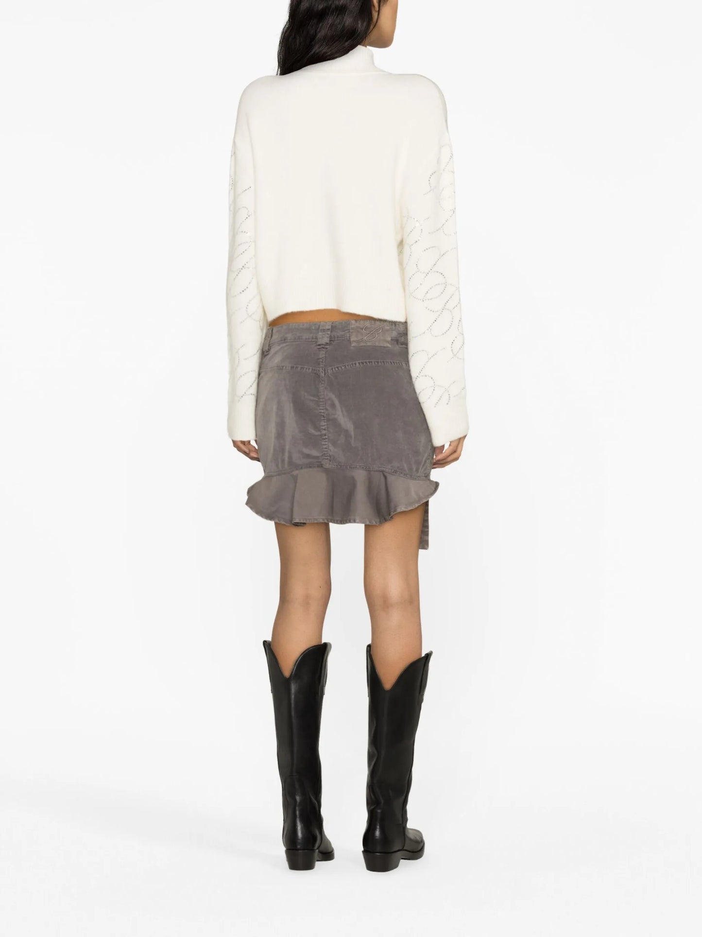 logo-embellished roll-neck jumper