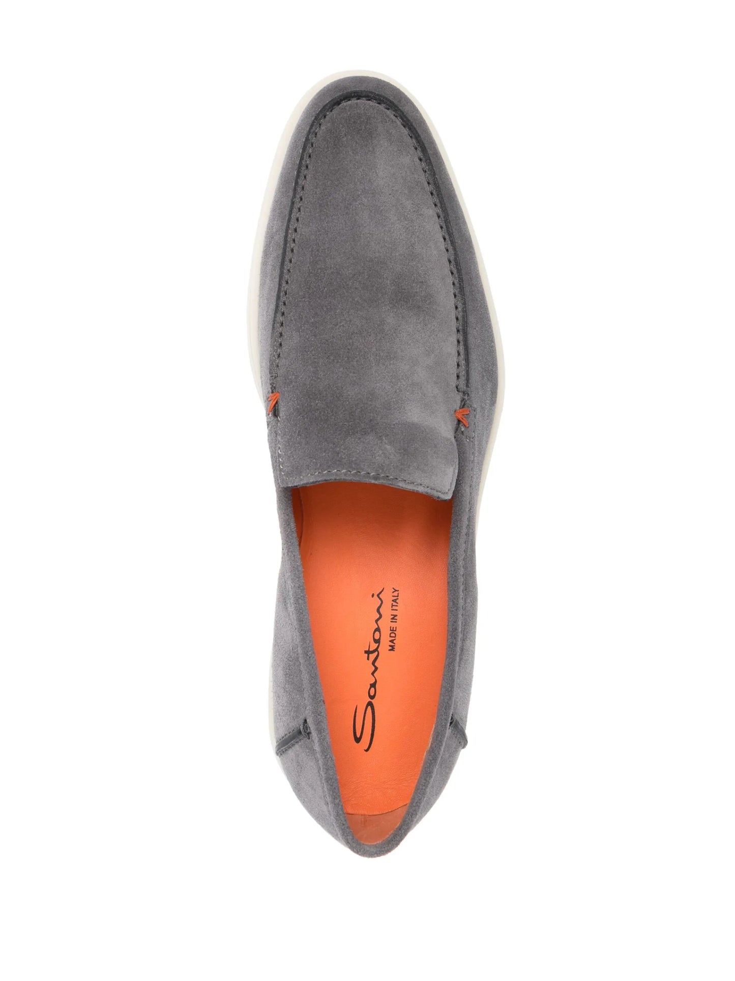 almond-toe suede loafers