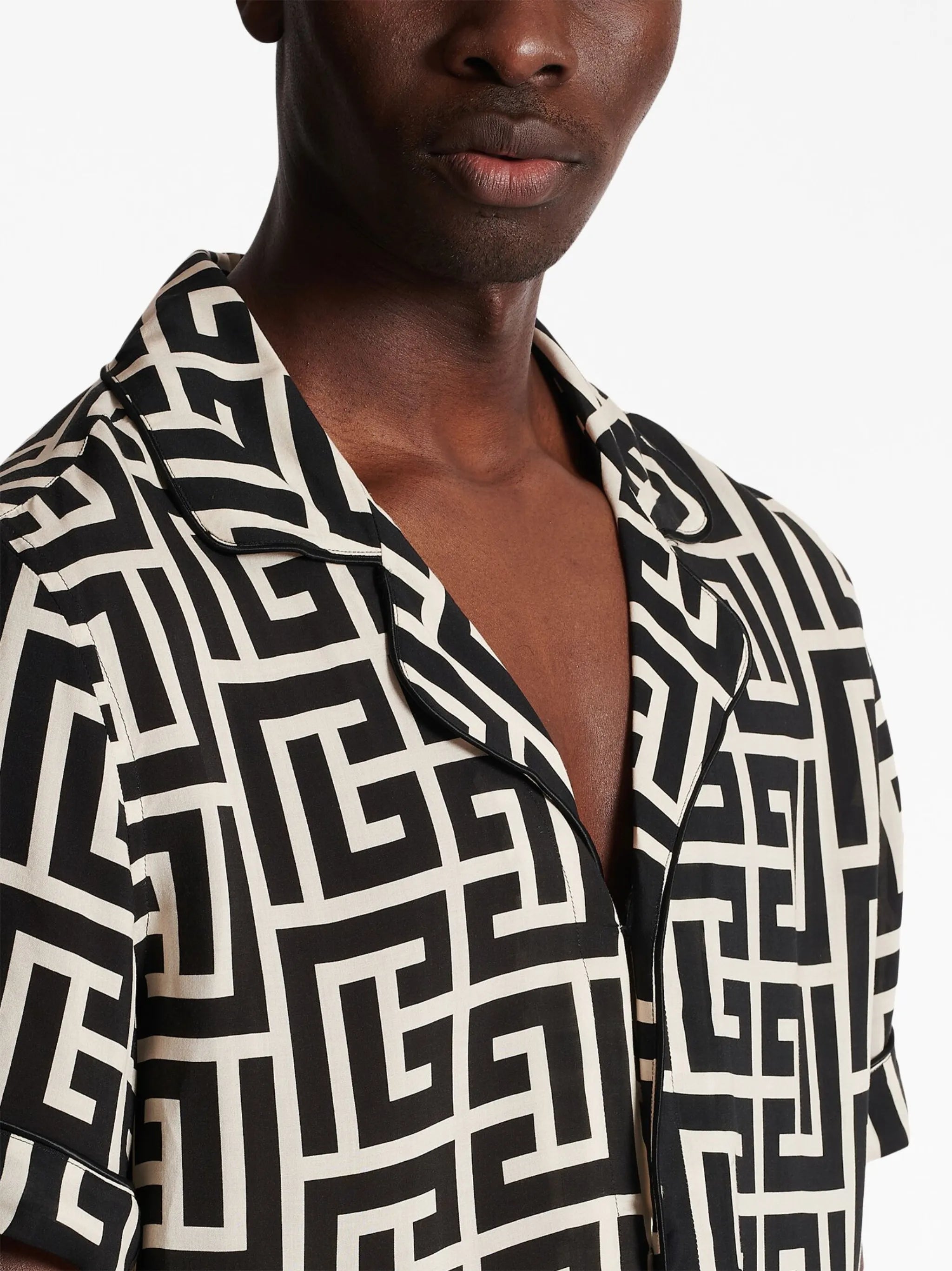 monogram-print pyjama top