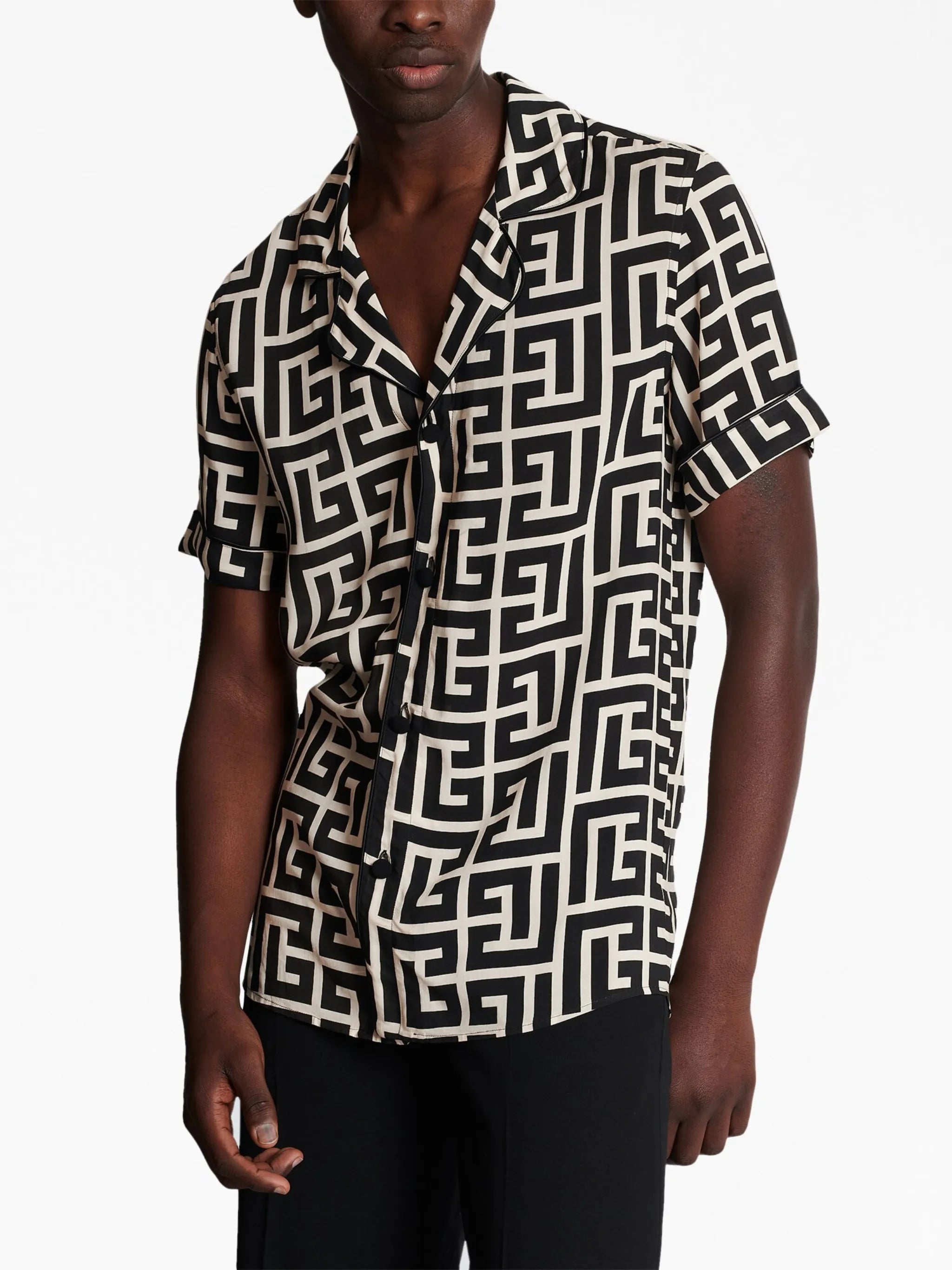 monogram-print pyjama top