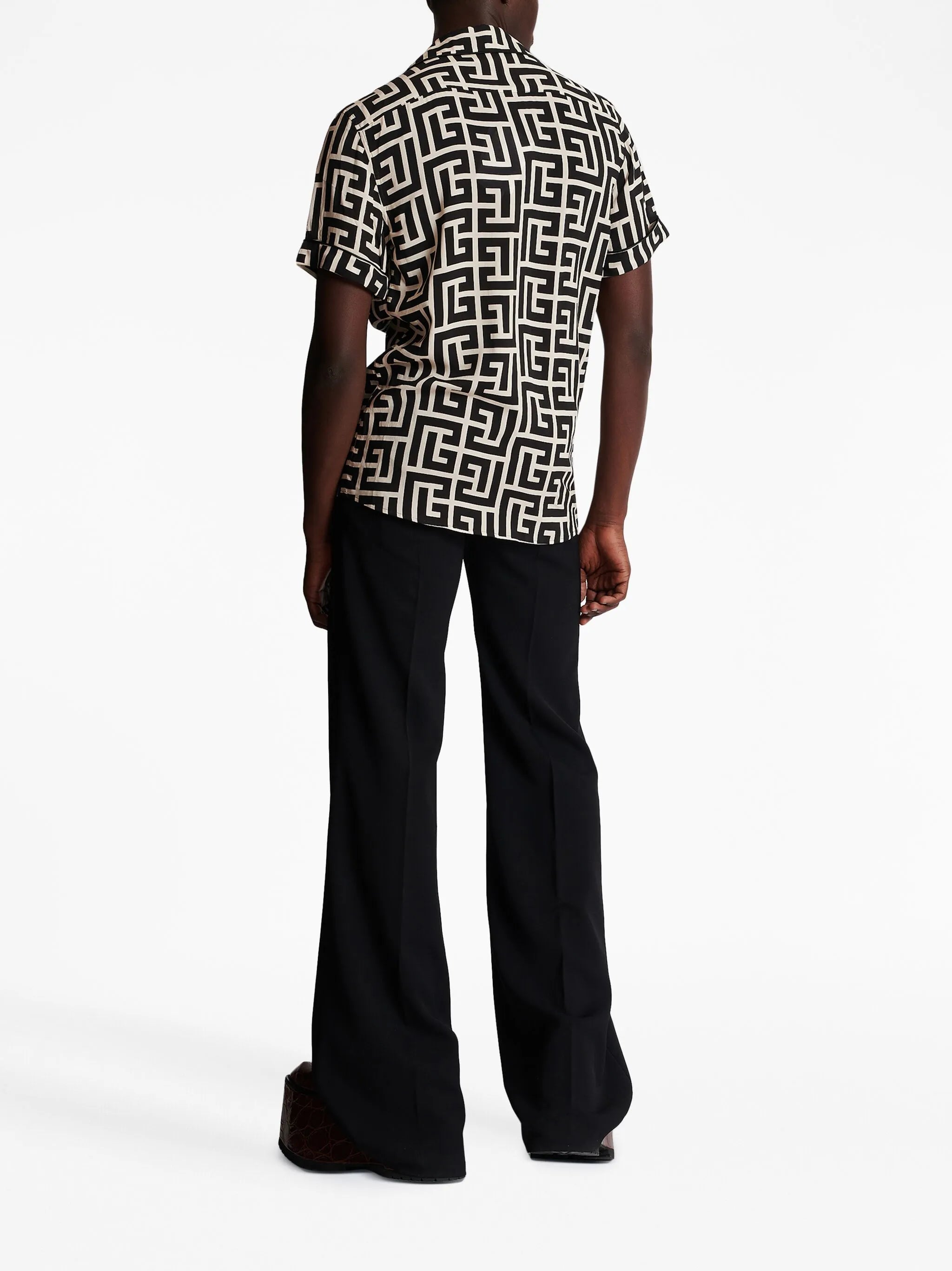 monogram-print pyjama top