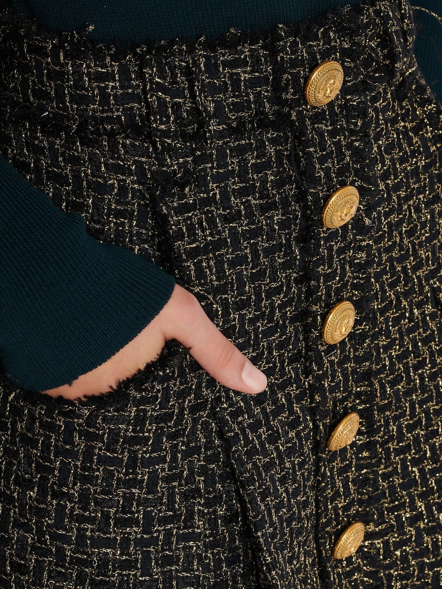 tweed pleated mini skirt