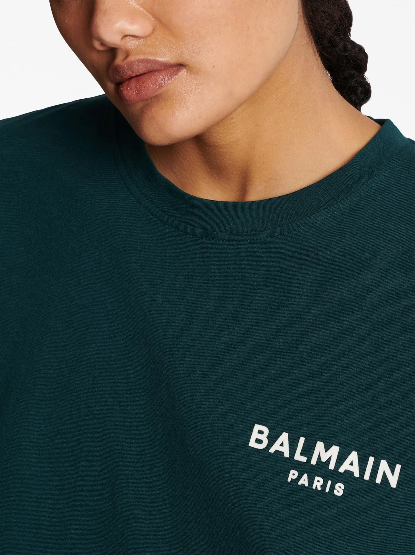 flocked-logo cropped T-shirt