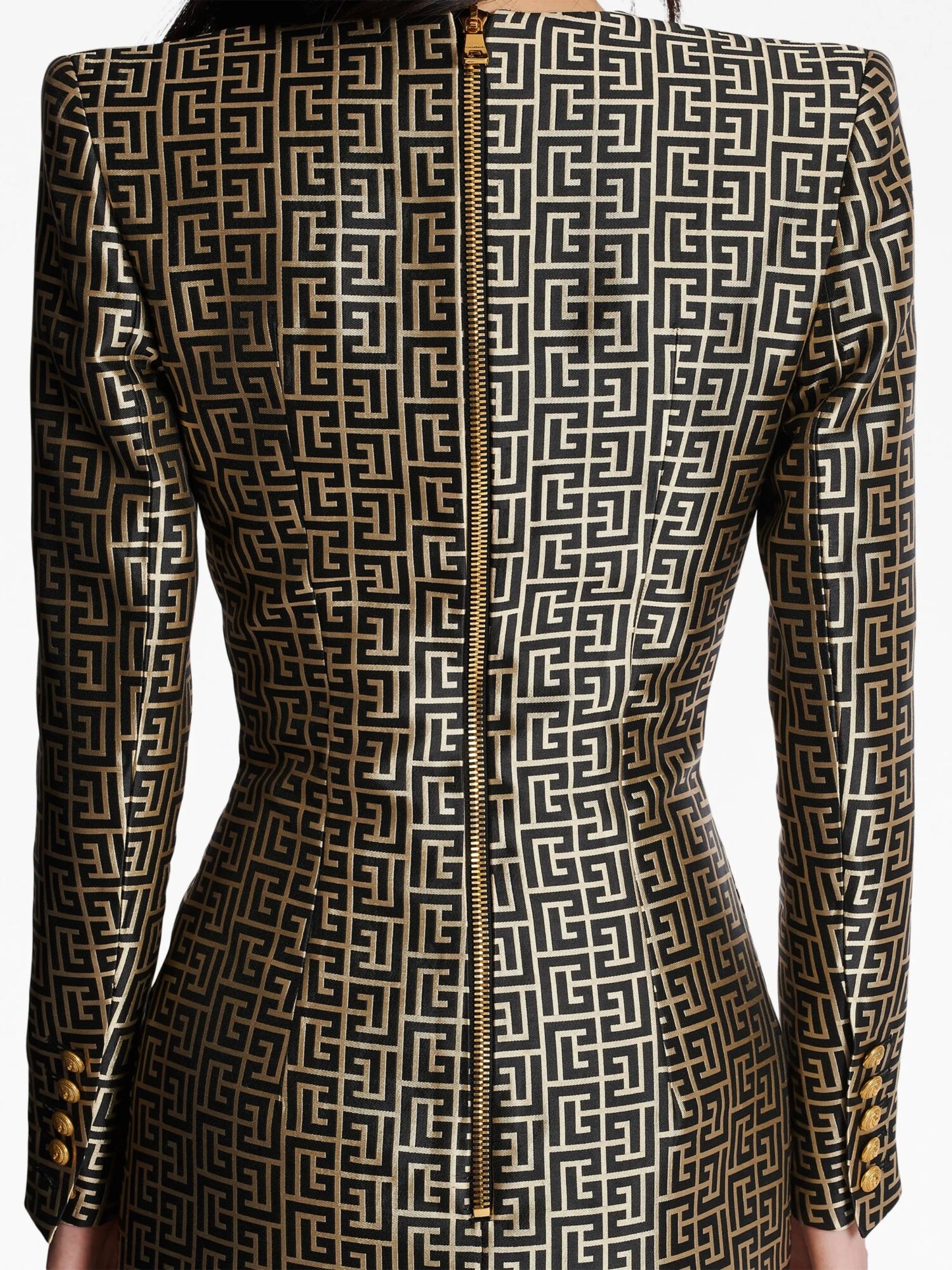 monogram-print blazer minidress