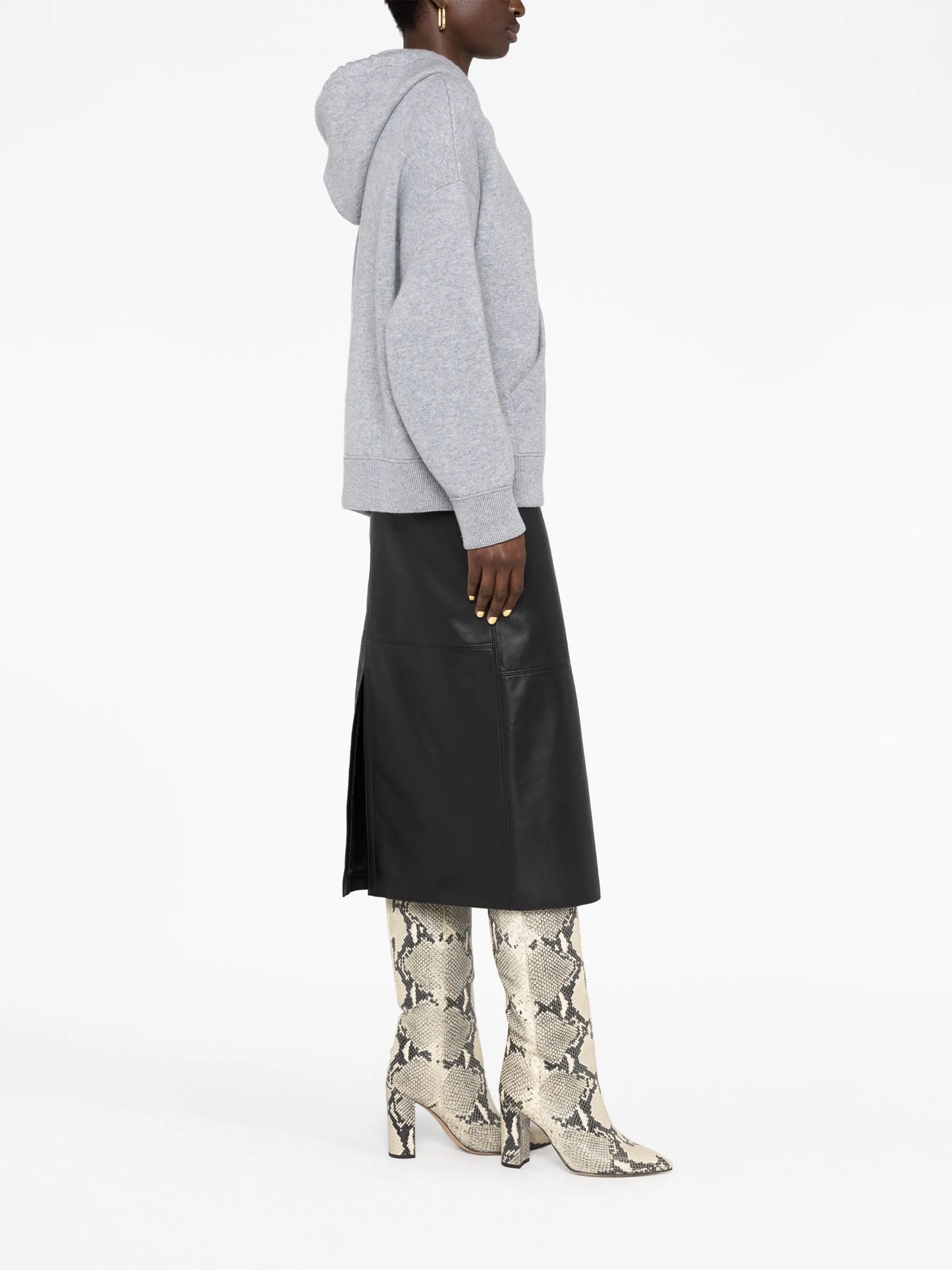 cashmere-blend knitted hoodie