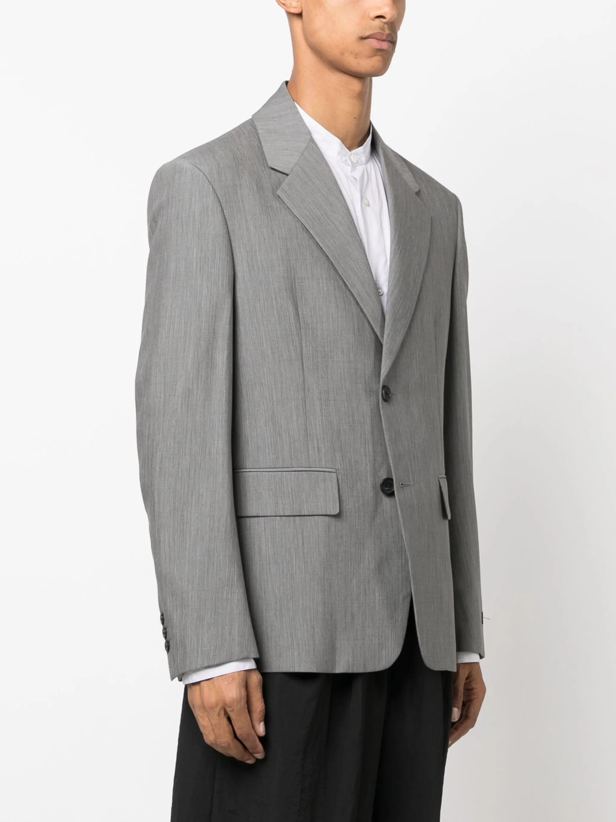 single-breasted wool-mohair blazer