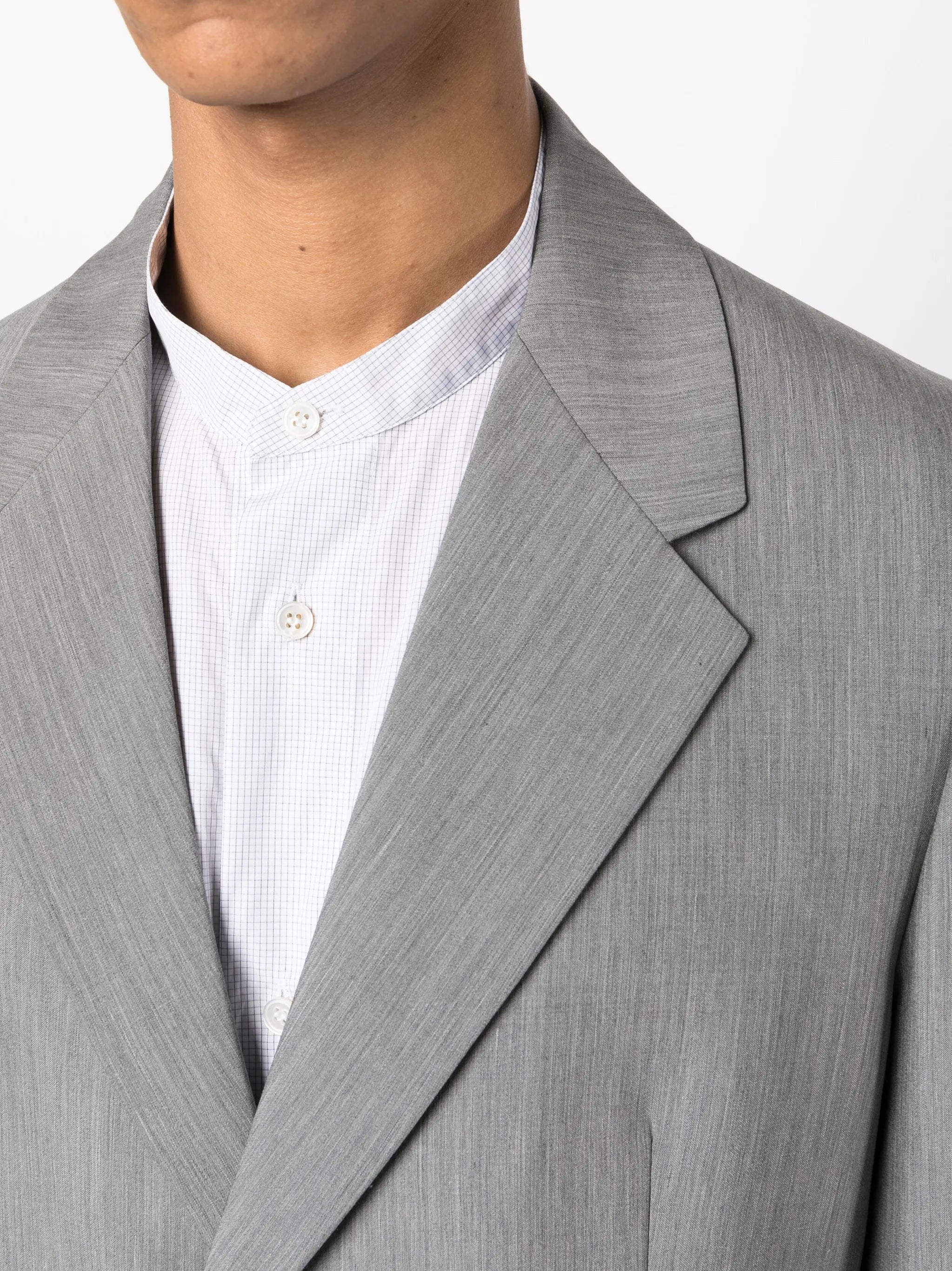 single-breasted wool-mohair blazer