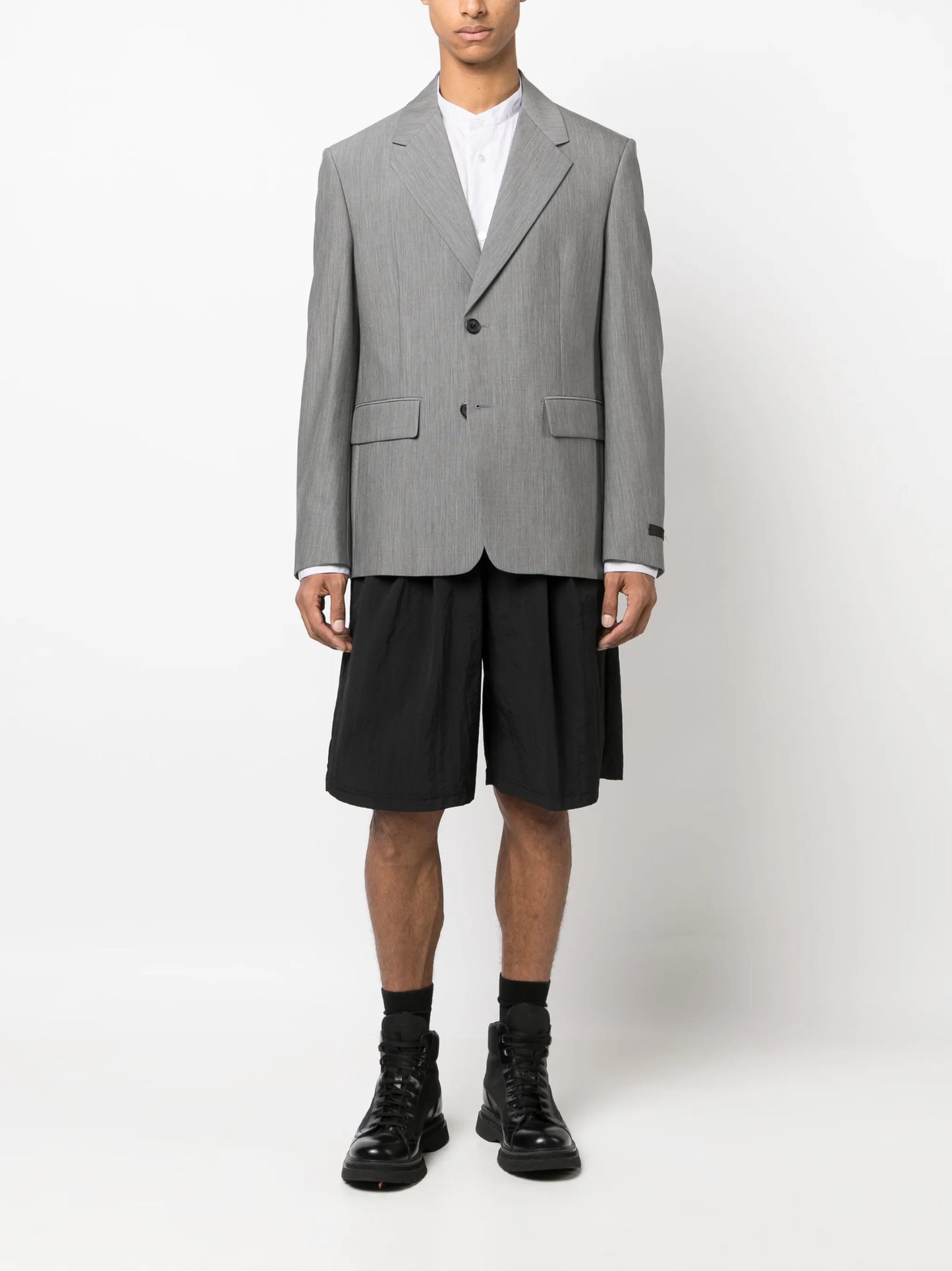 single-breasted wool-mohair blazer