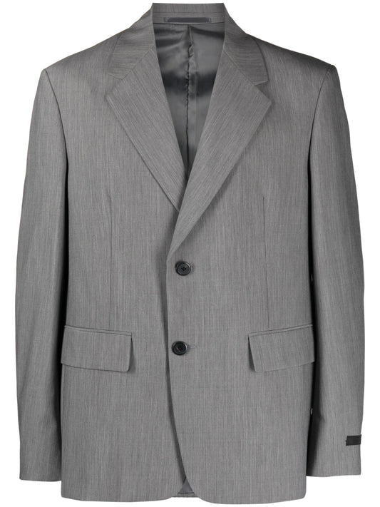 single-breasted wool-mohair blazer