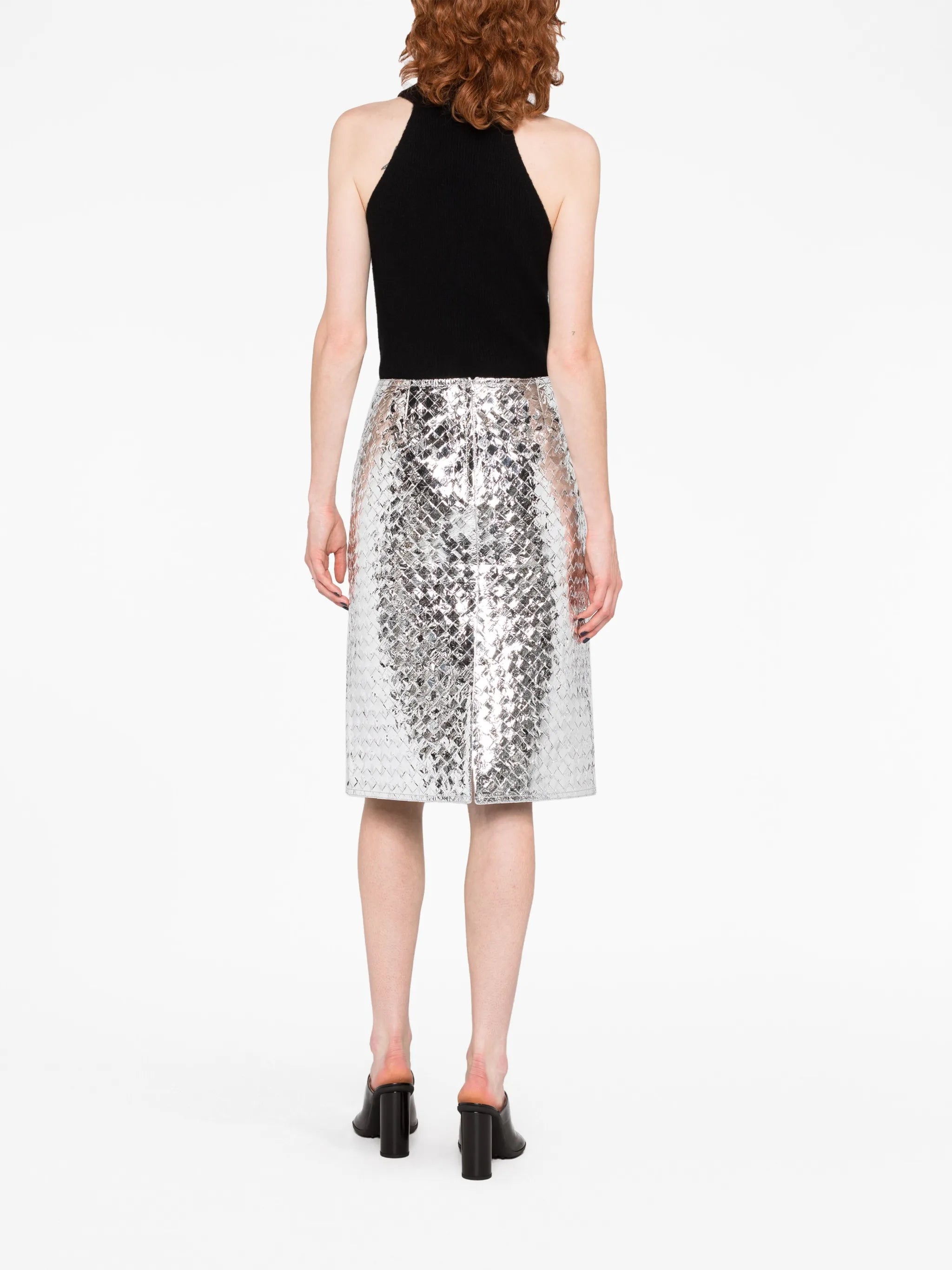 Intrecciato pencil skirt