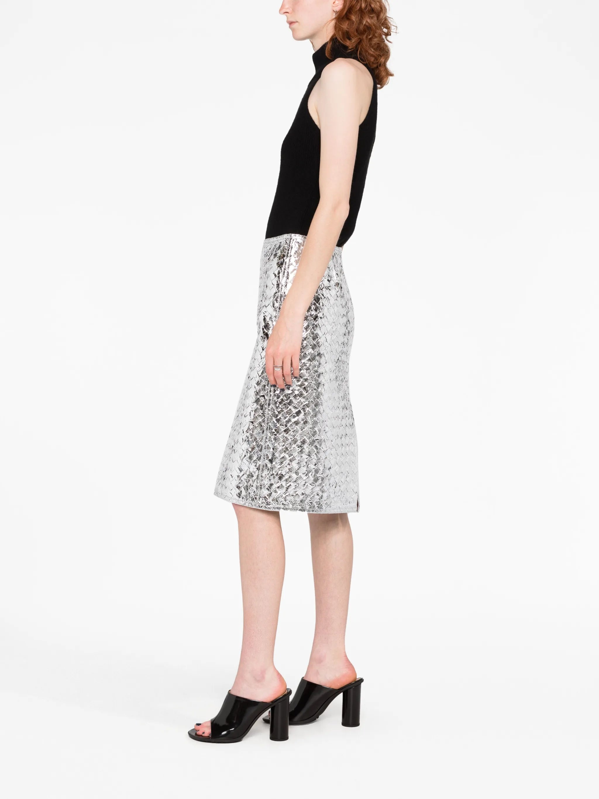 Intrecciato pencil skirt
