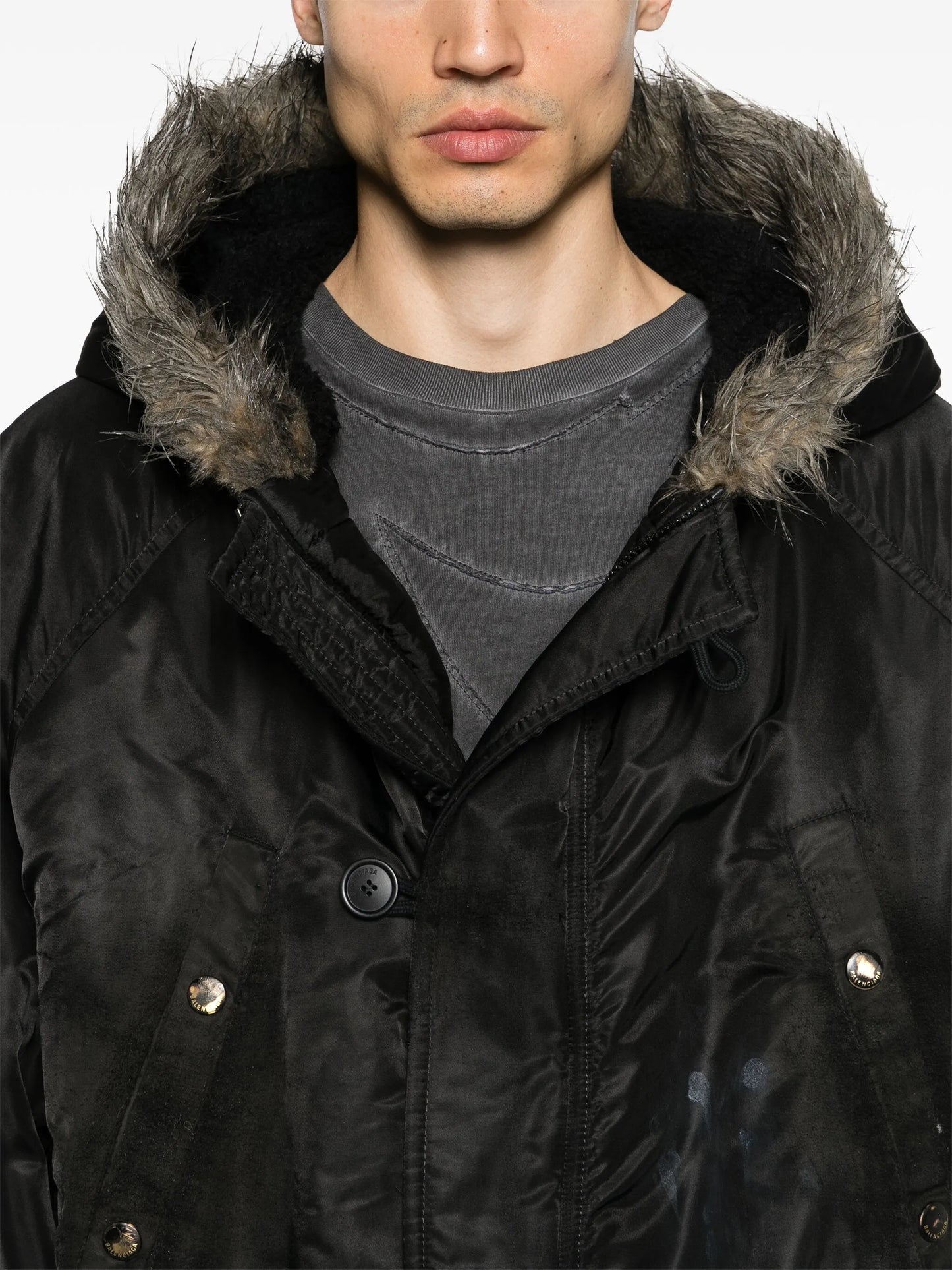 faux fur-trim hooded parka