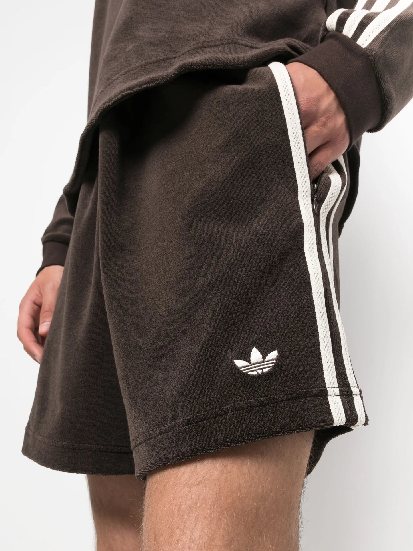 fleece-texture track shorts