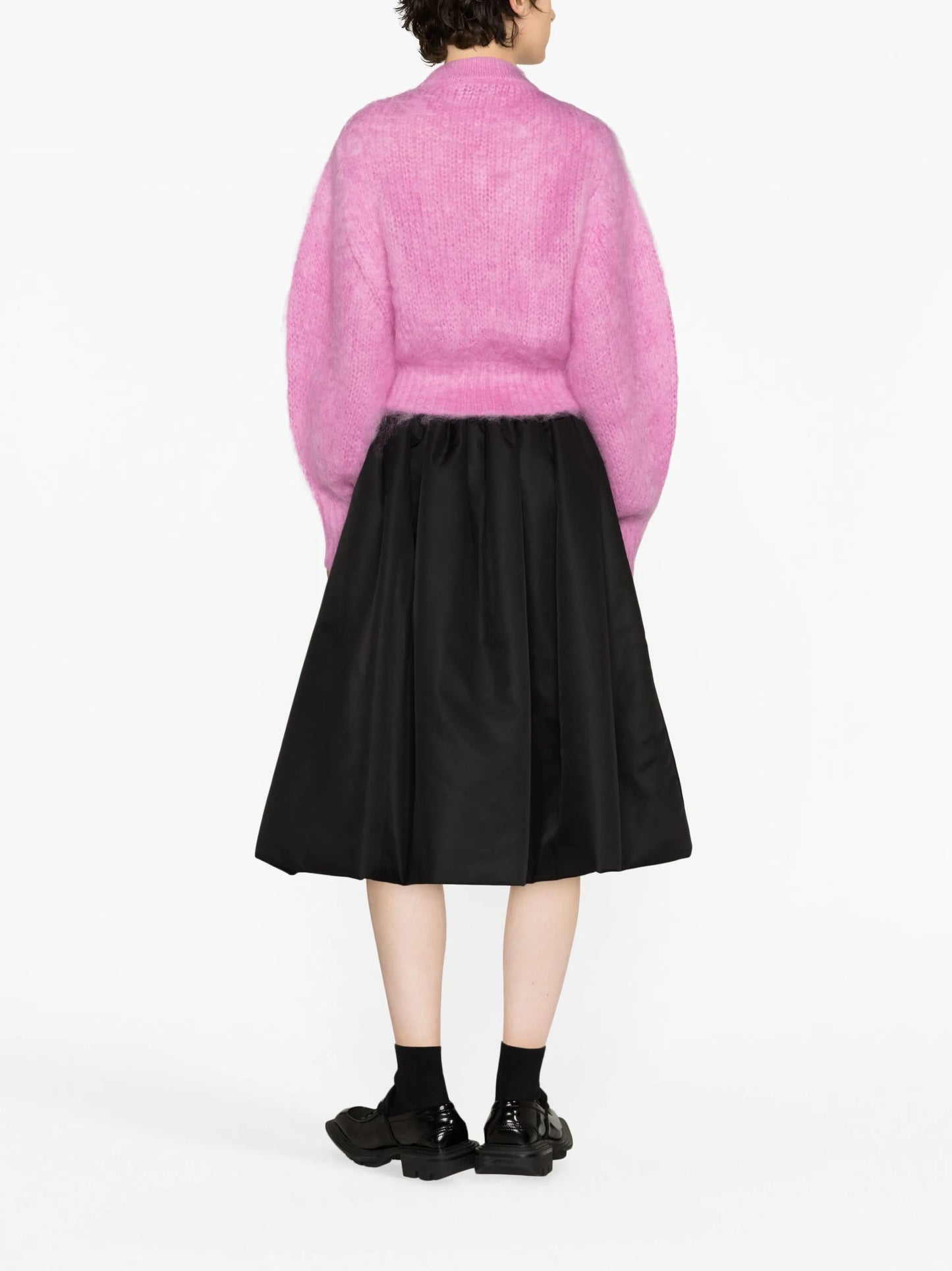 balloon-sleeve mohair-blend jumper