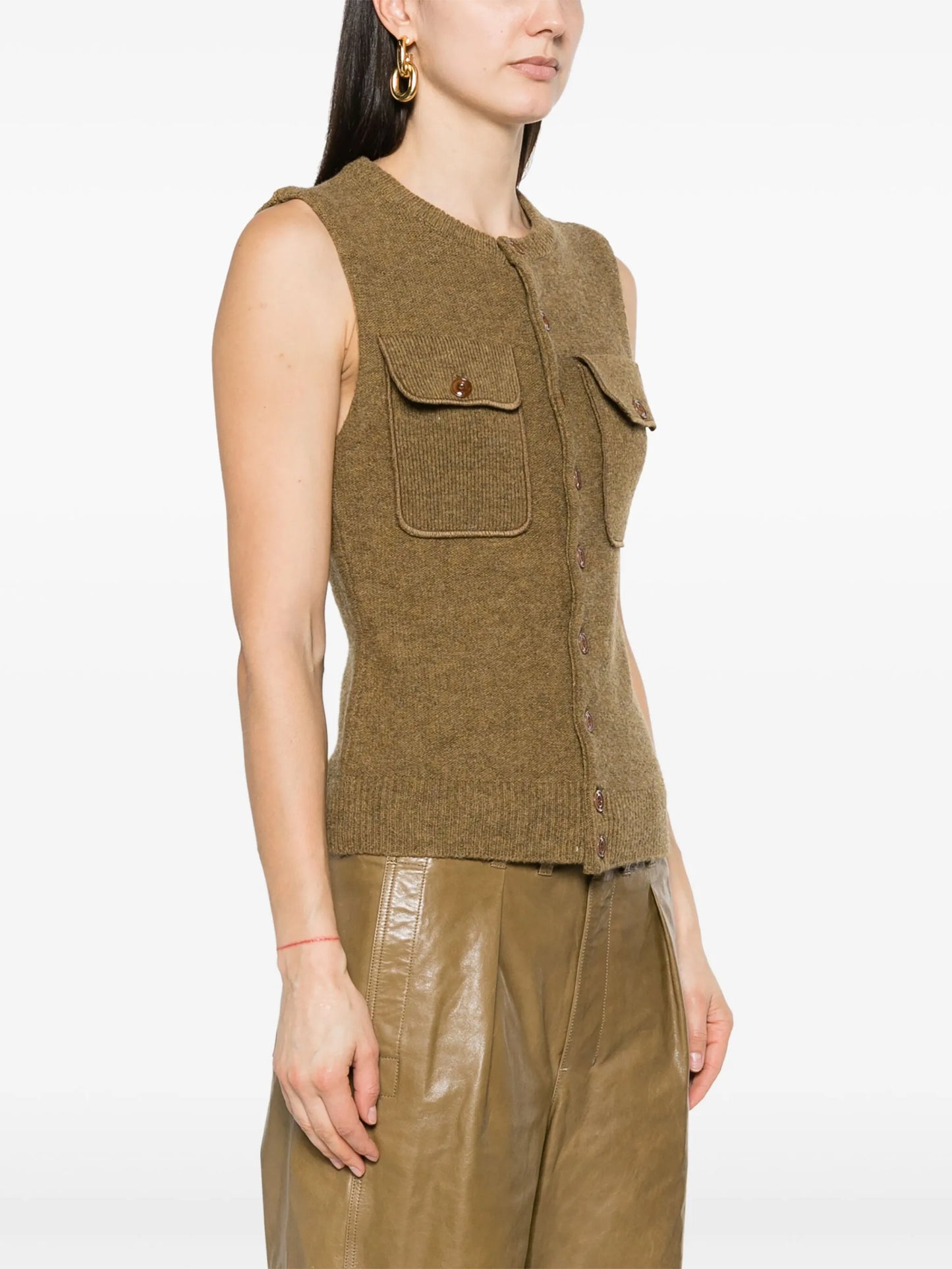 sleeveless wool cardigan