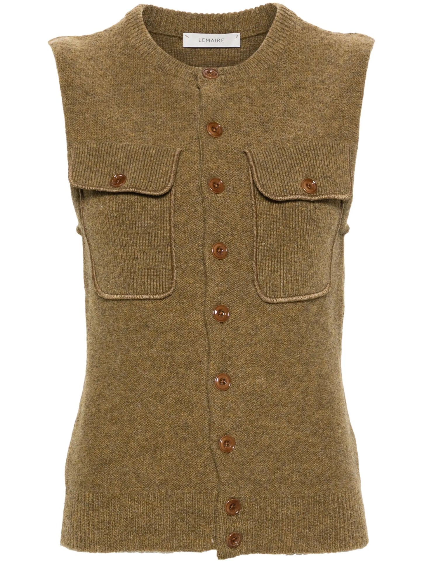 sleeveless wool cardigan