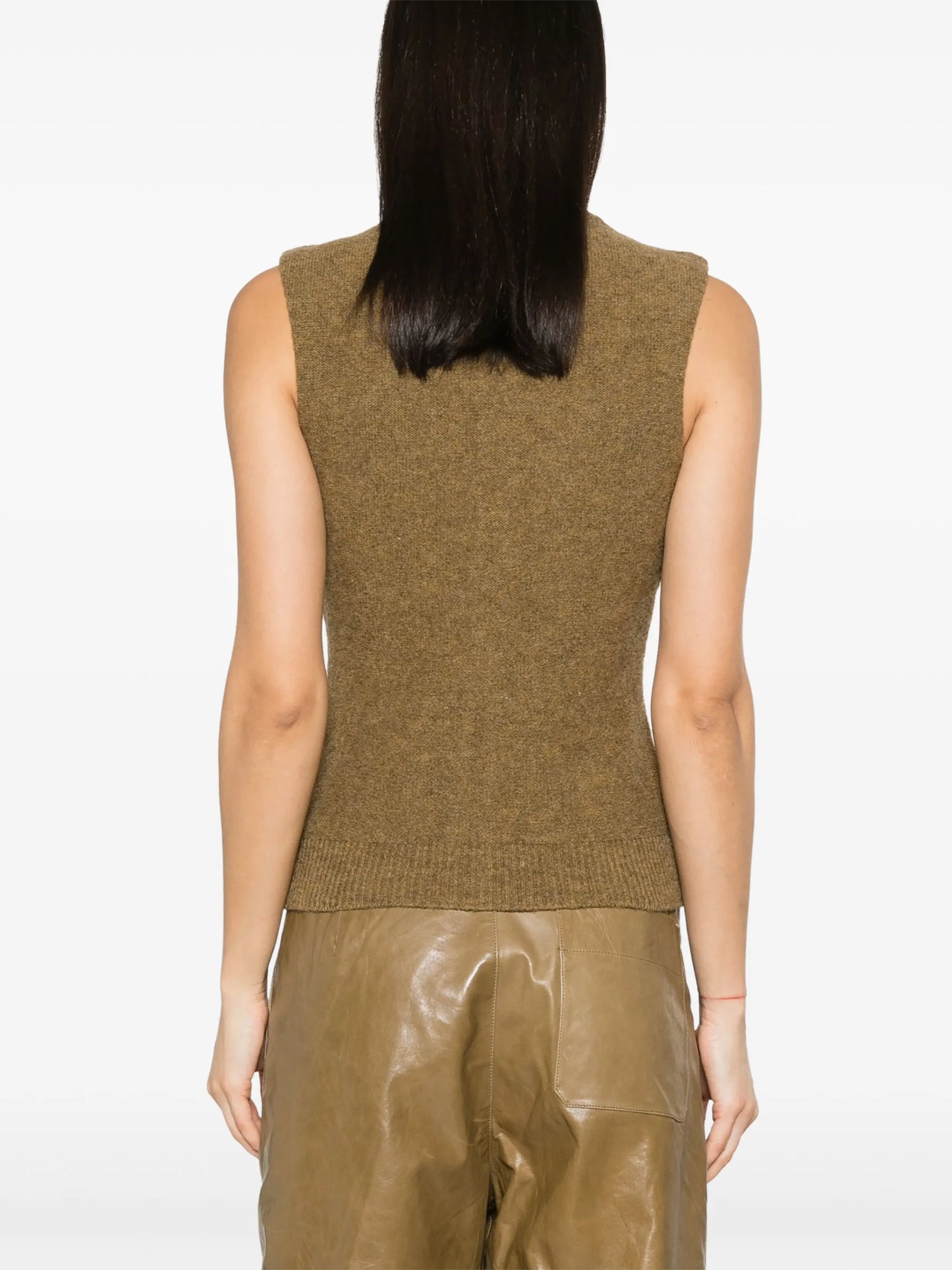 sleeveless wool cardigan