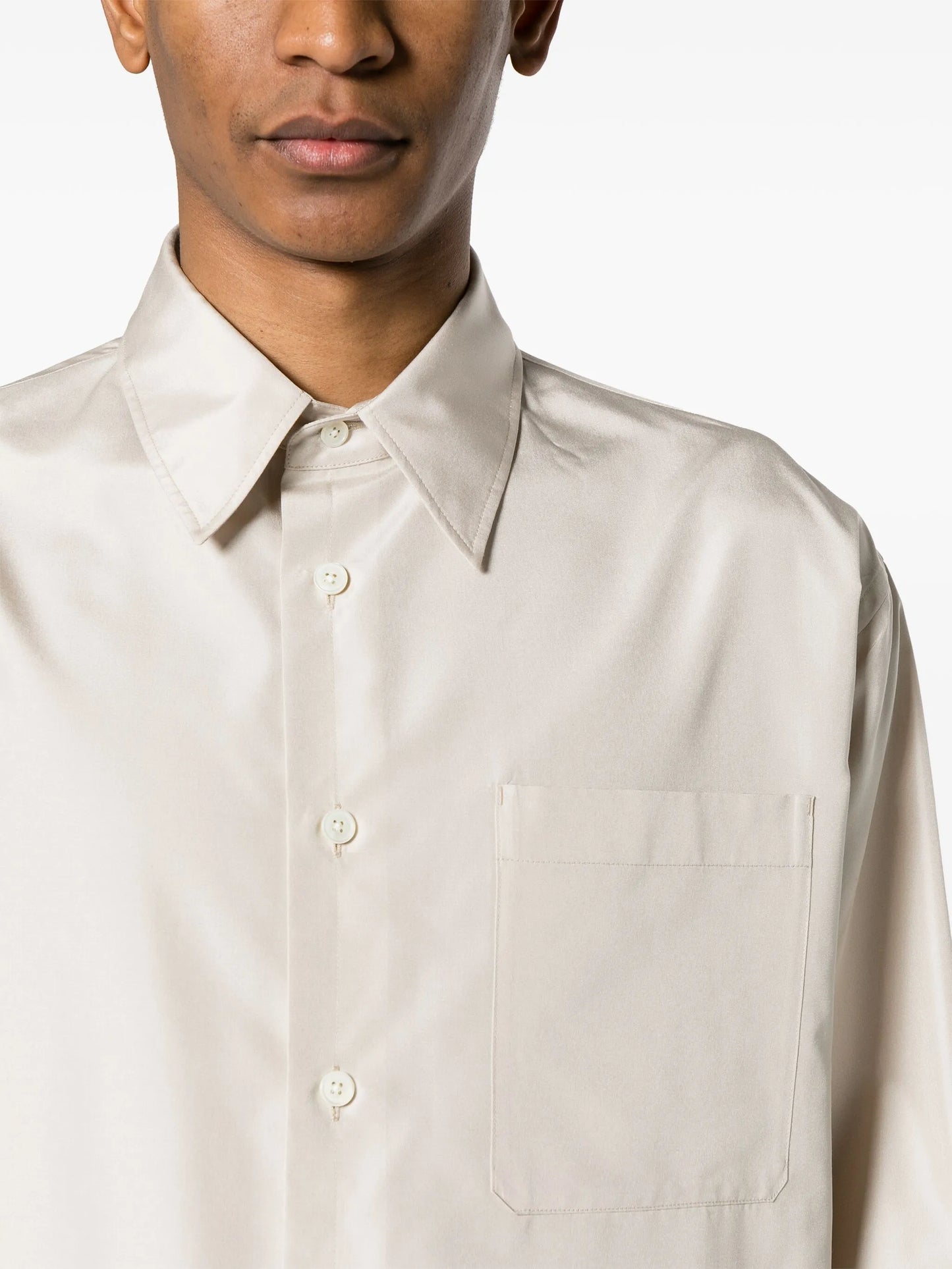 long-sleeve silk shirt