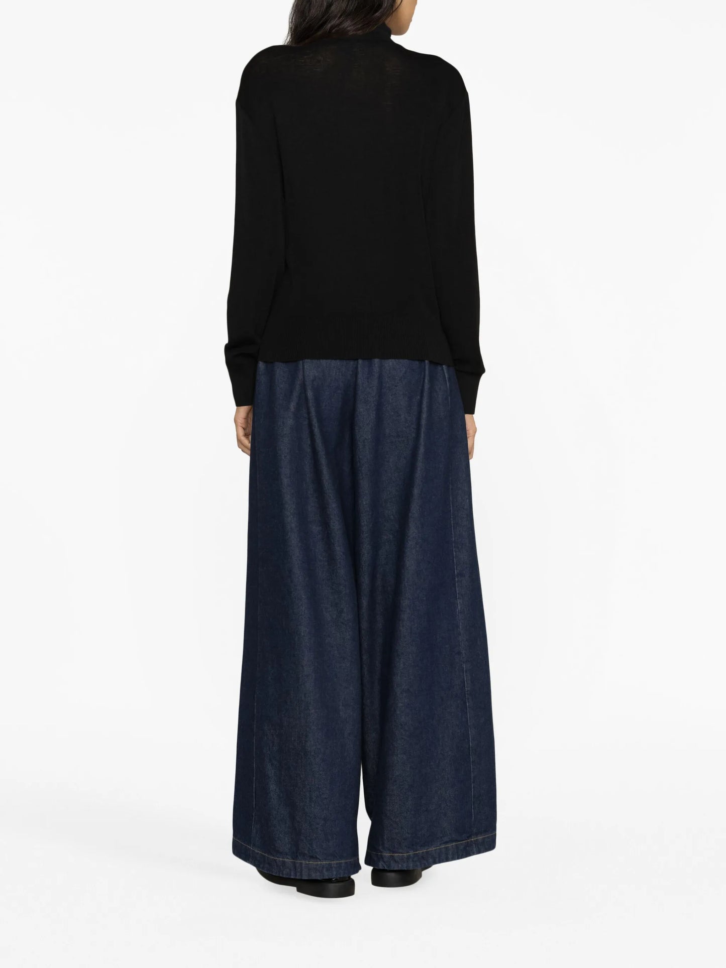 mock-neck wool jumper
