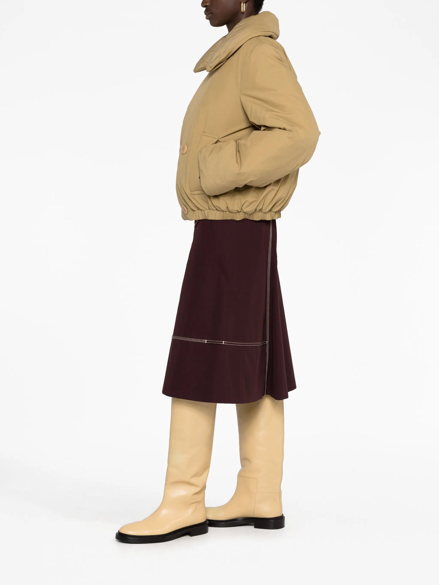 wide-lapels puffer jacket
