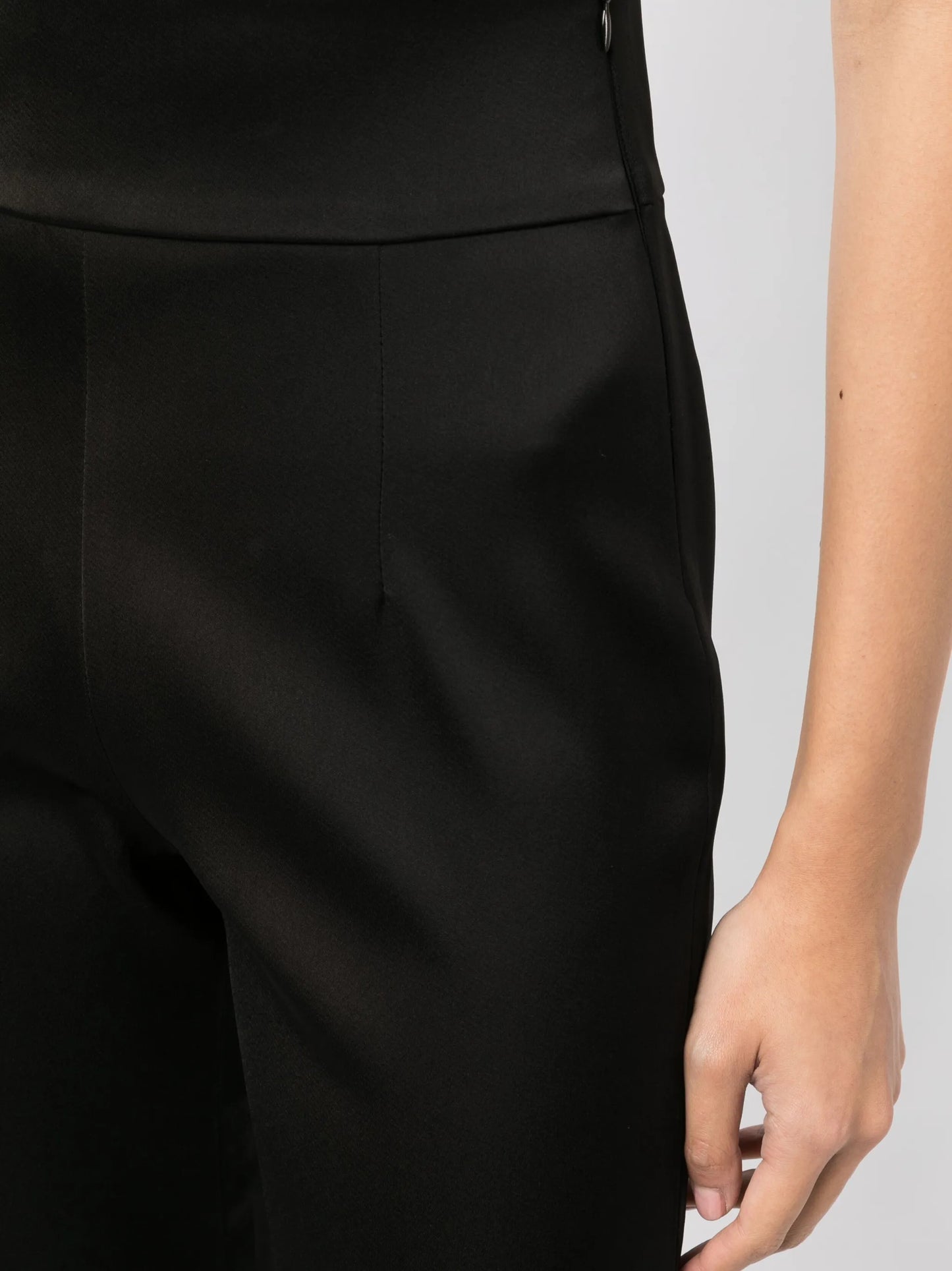 high-waisted flared trousers