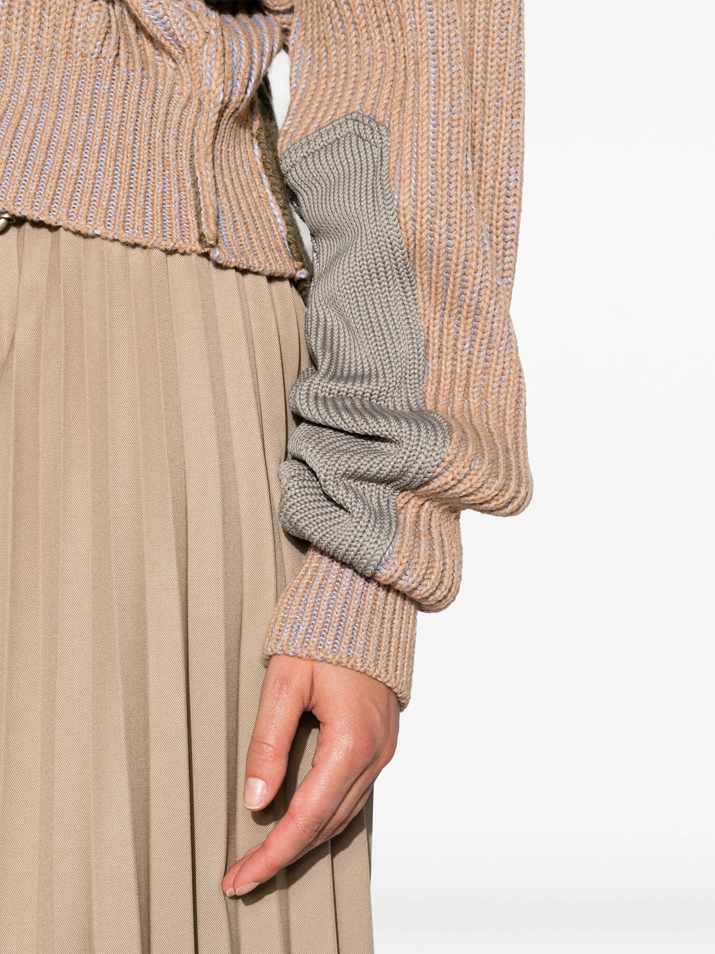 patchwork chunky ribbed-knit jumper