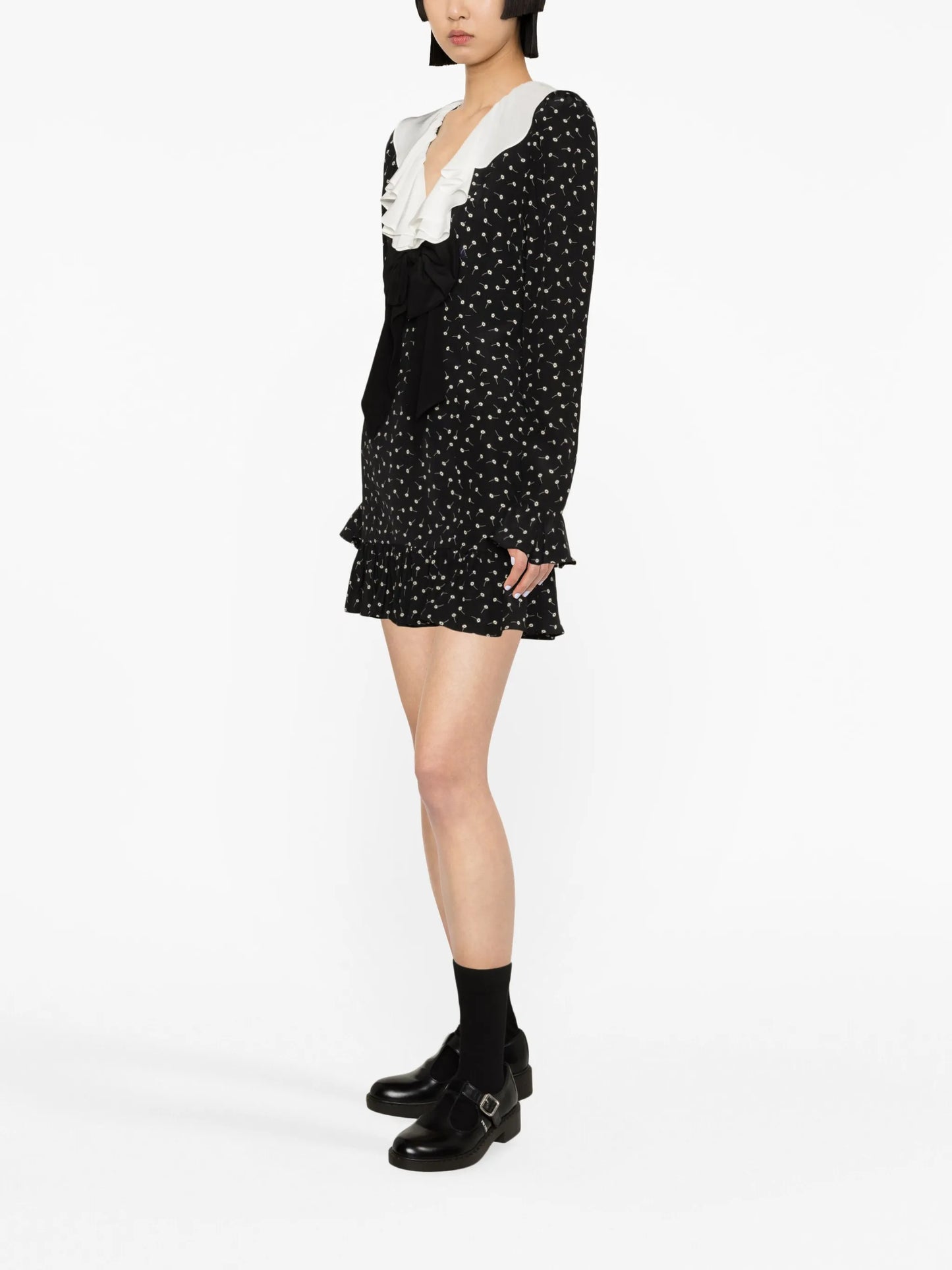 floral-print silk minidress