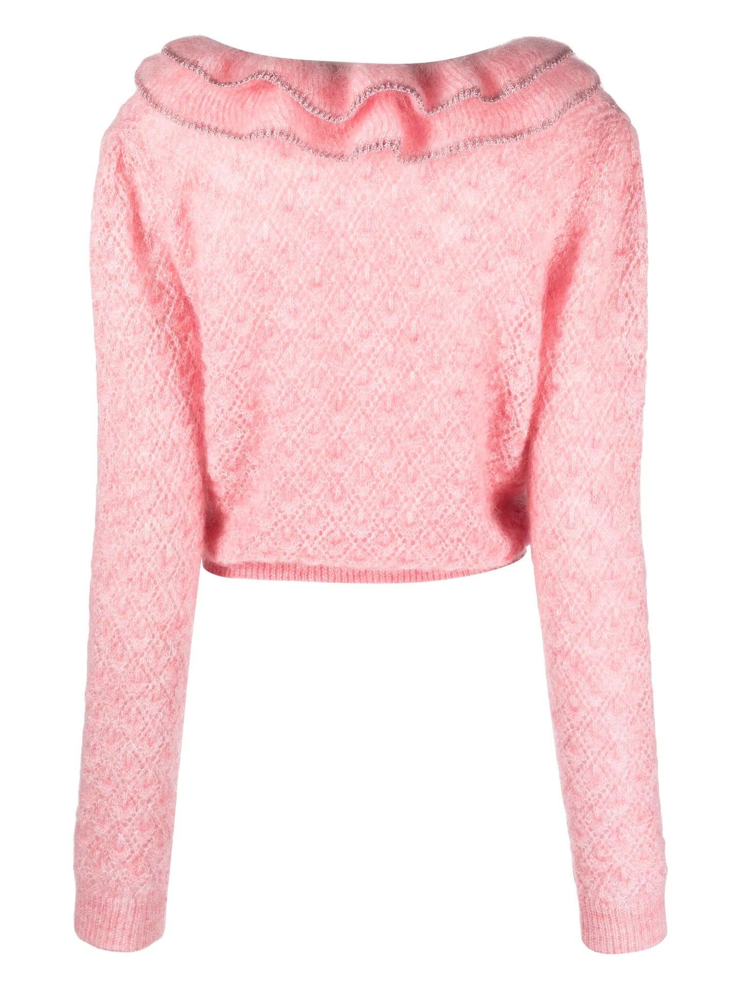 ruffle-trim mohair-blend cardigan