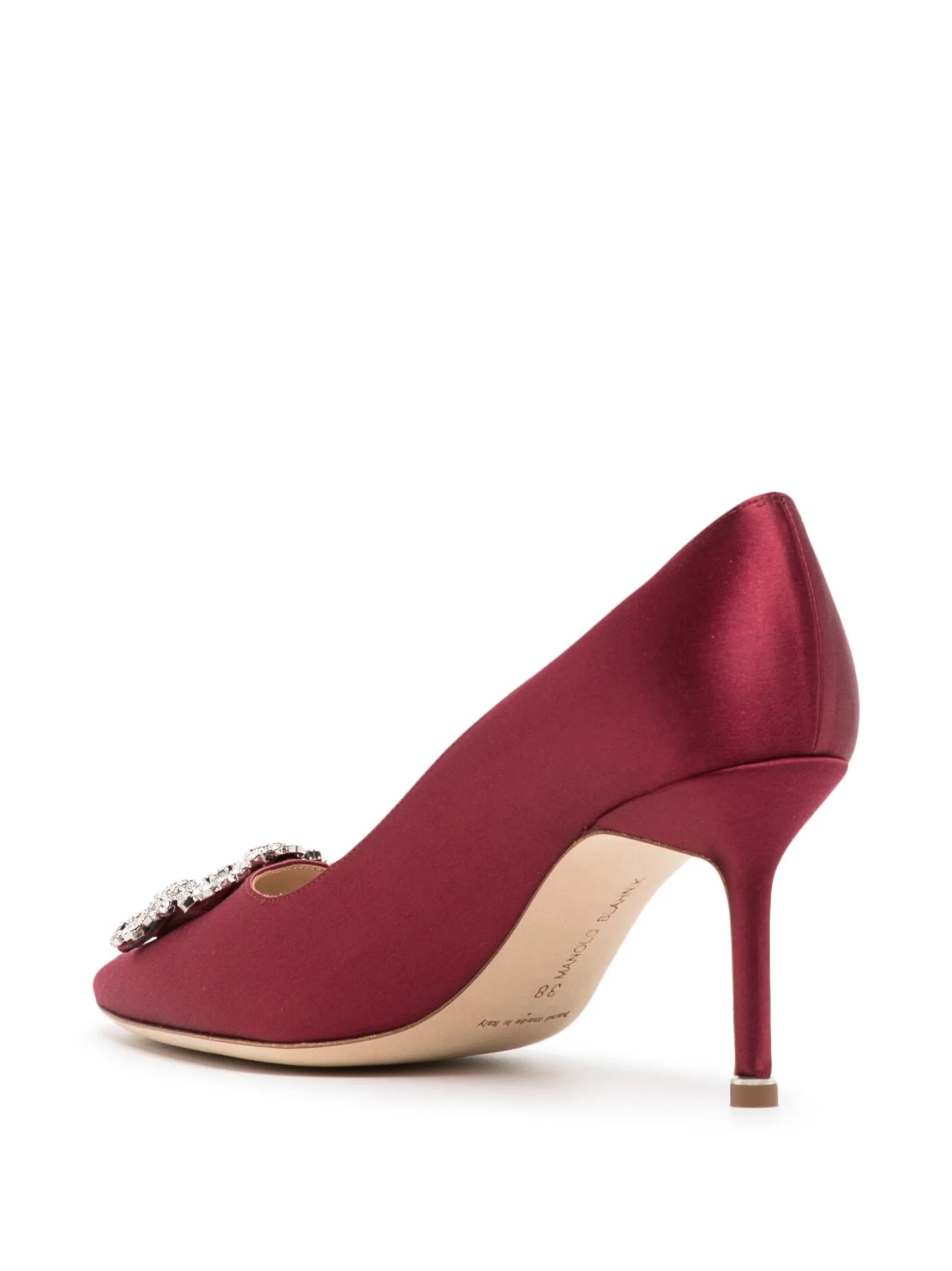 Hangisi 70mm crystal-buckle pumps