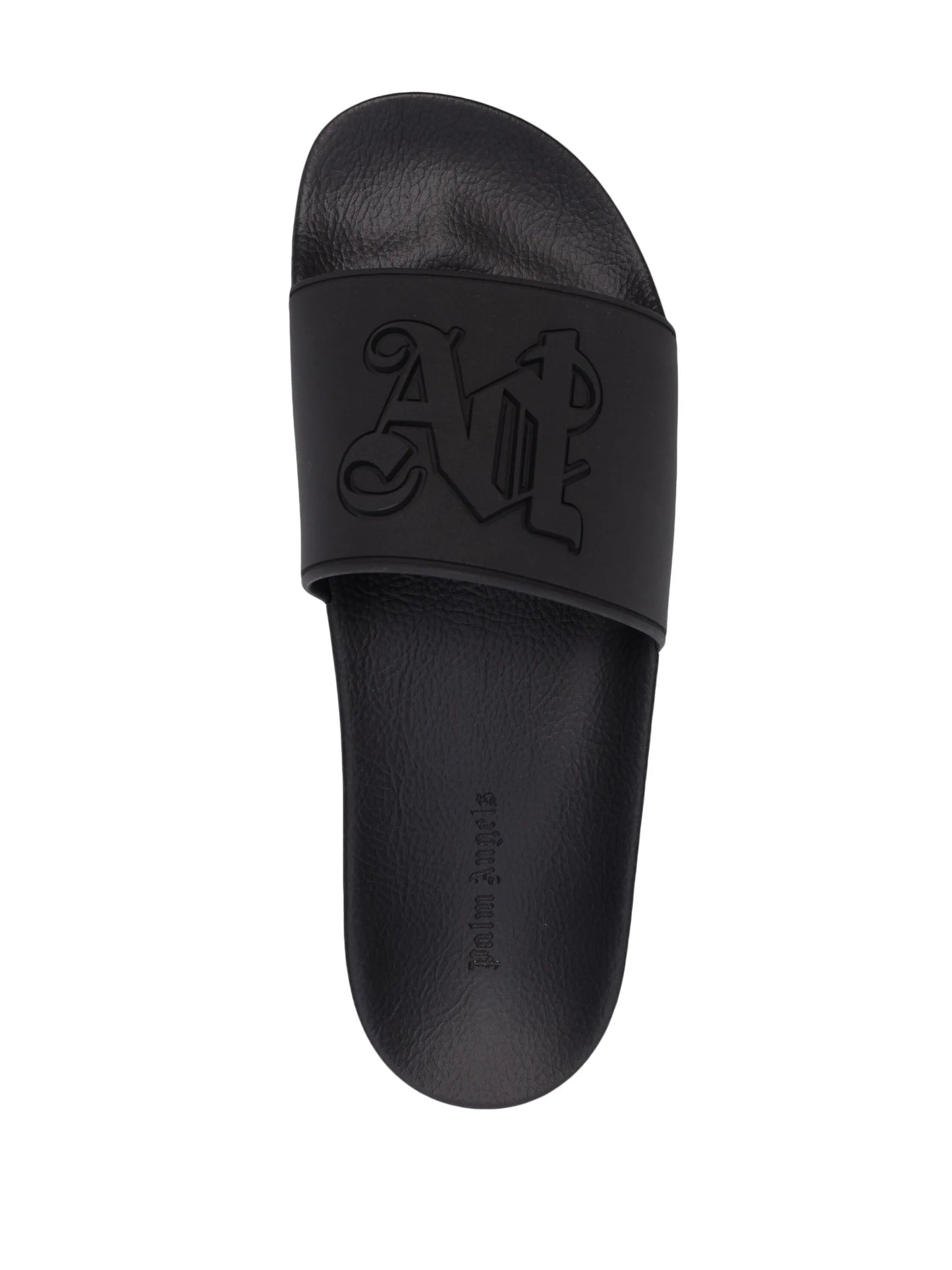 monogram-embossed slides