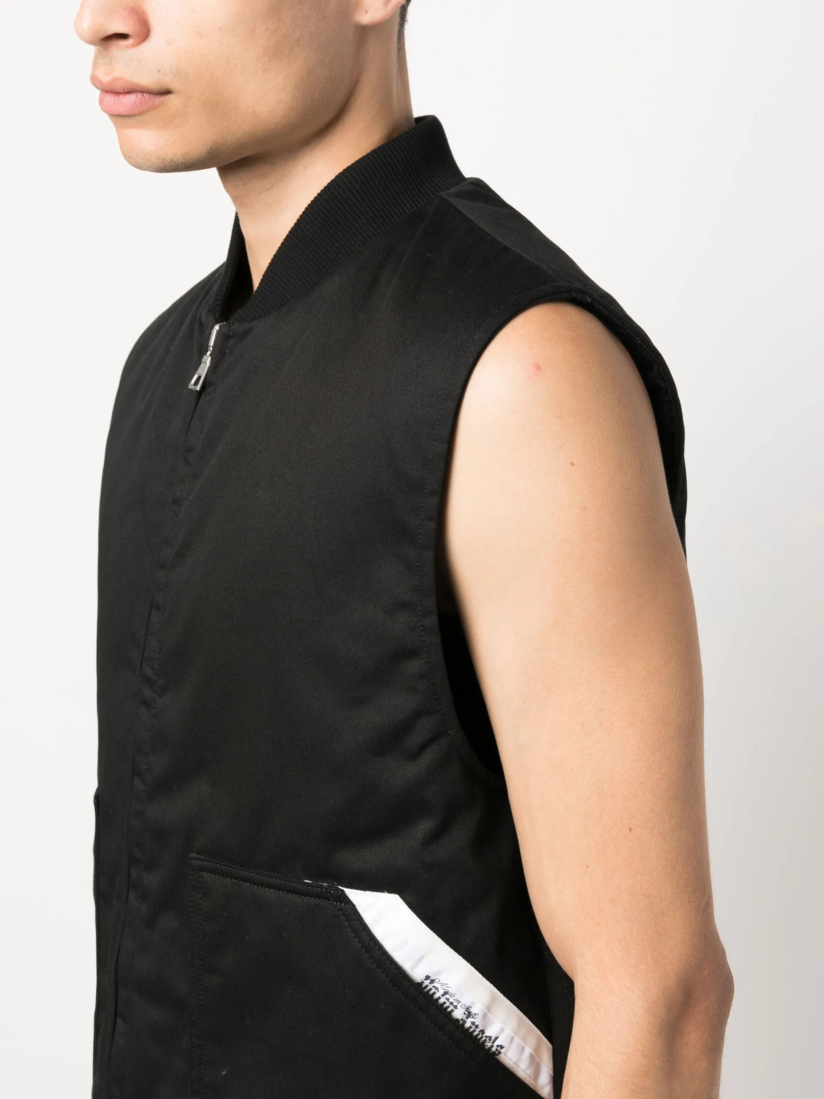 Sartorial-tape zip-up gilet