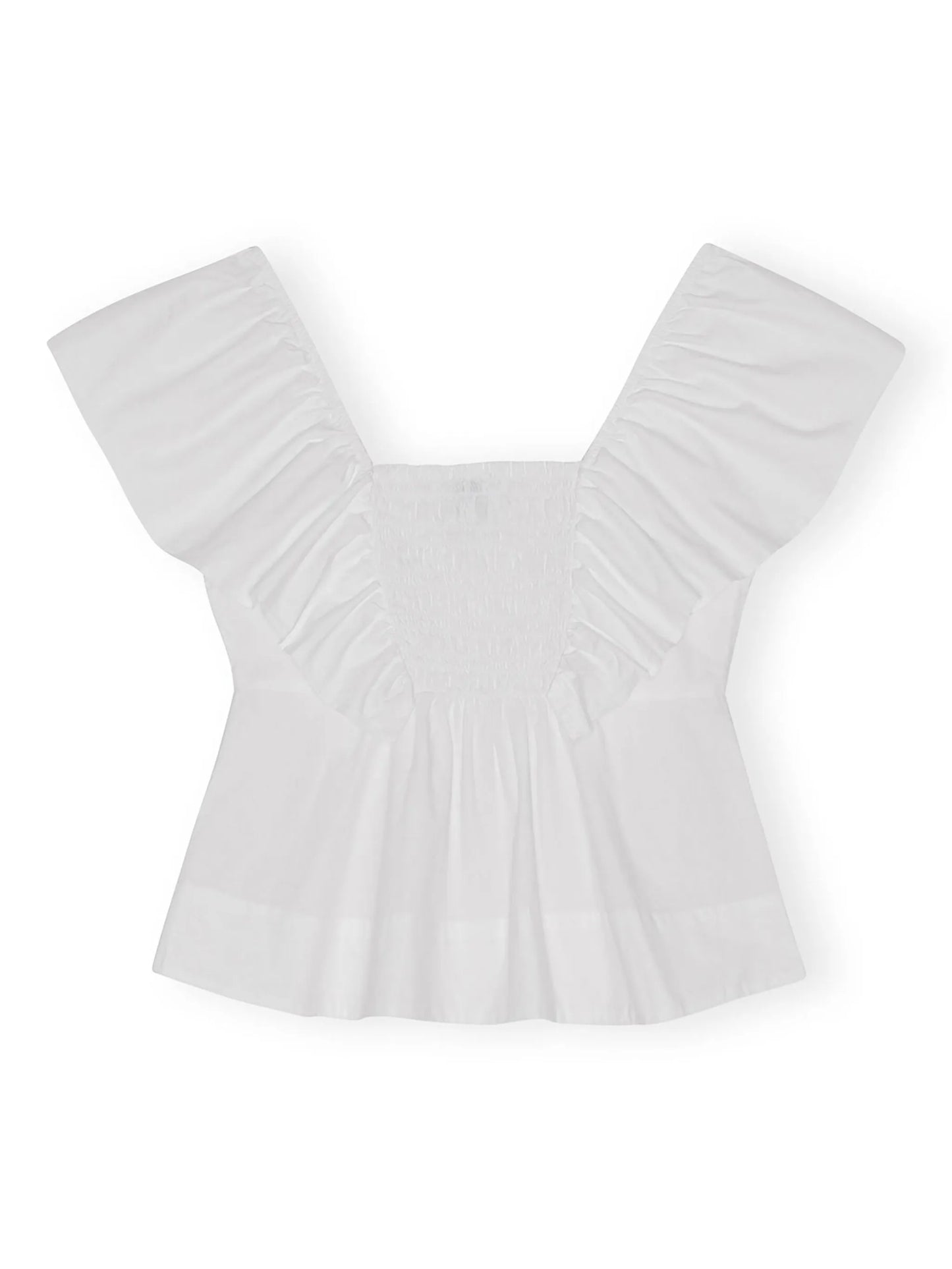 ruffled poplin sleeveless blouse