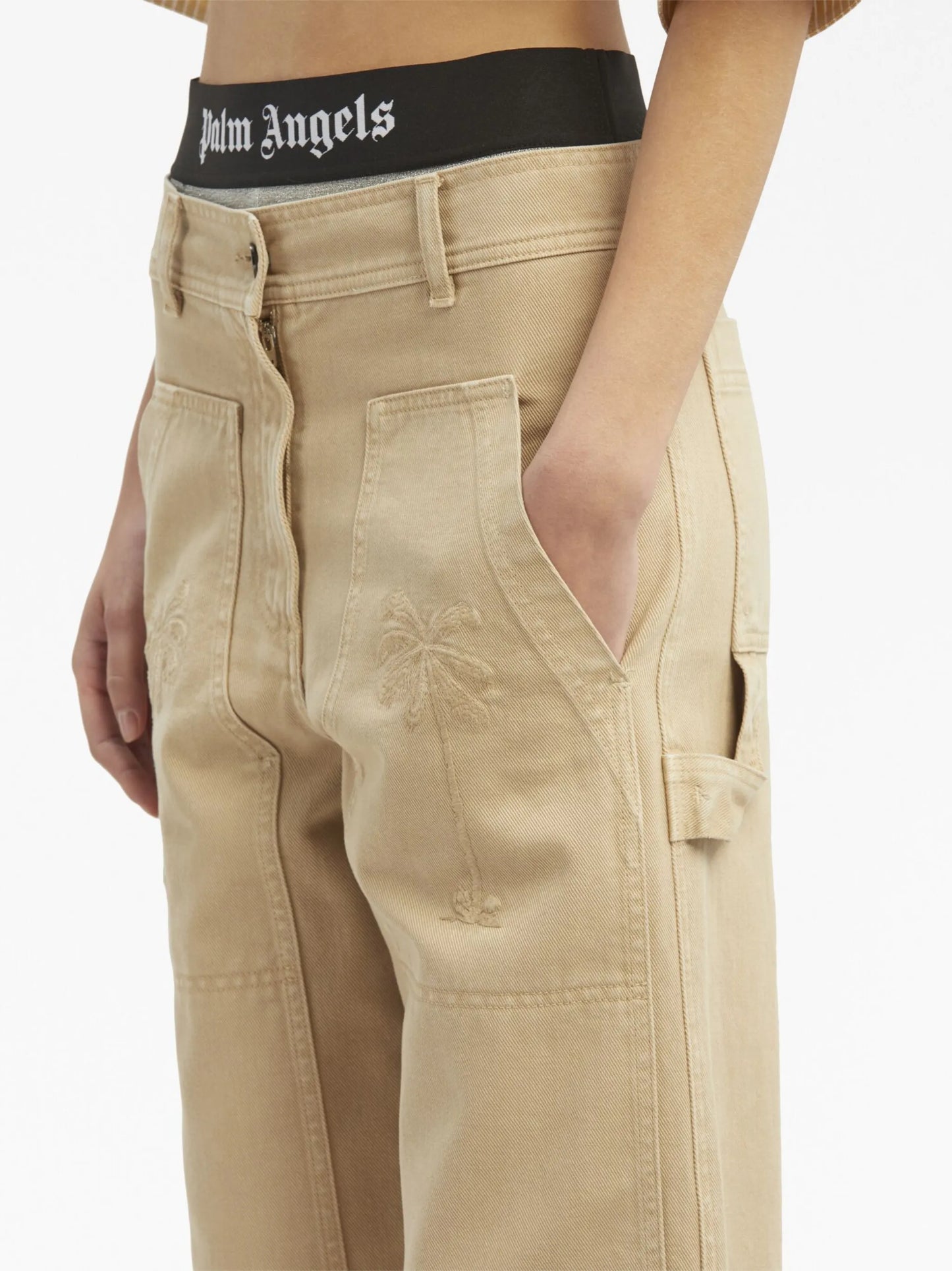 mid-rise straight-leg trousers