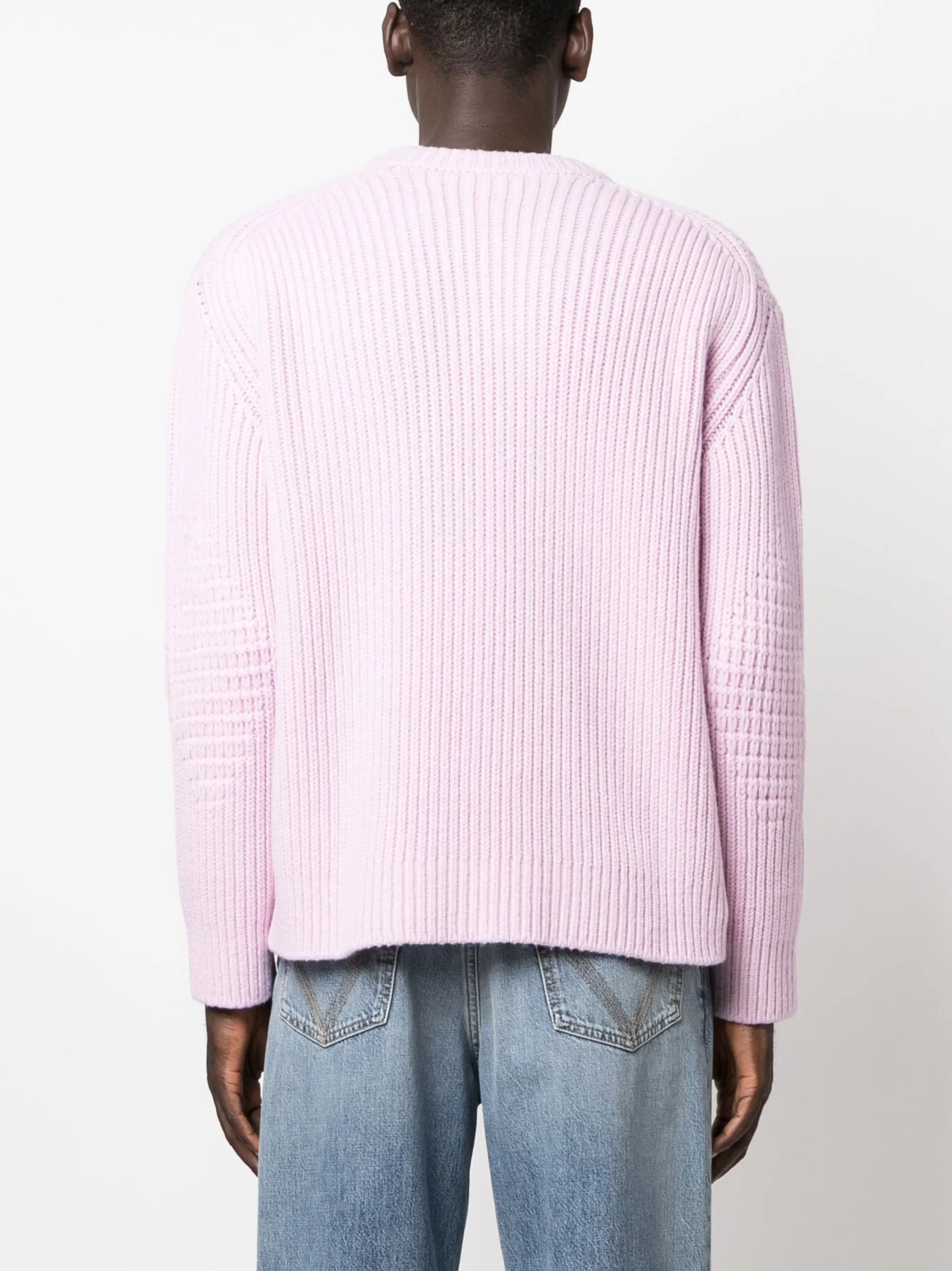 ribbed crew-neck jumper