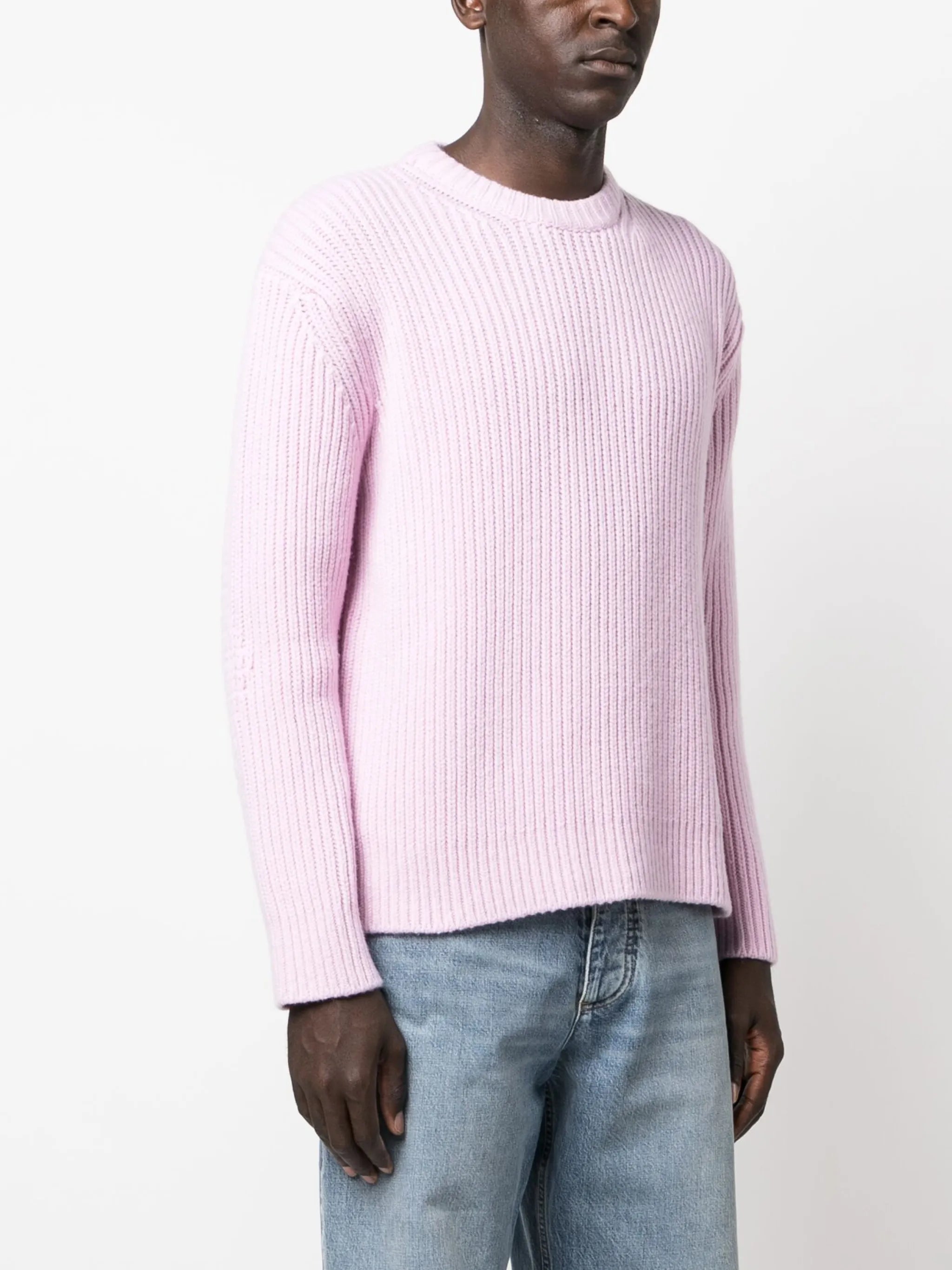 ribbed crew-neck jumper