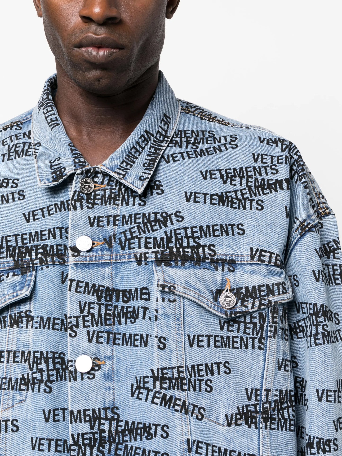 logo-print denim jacket