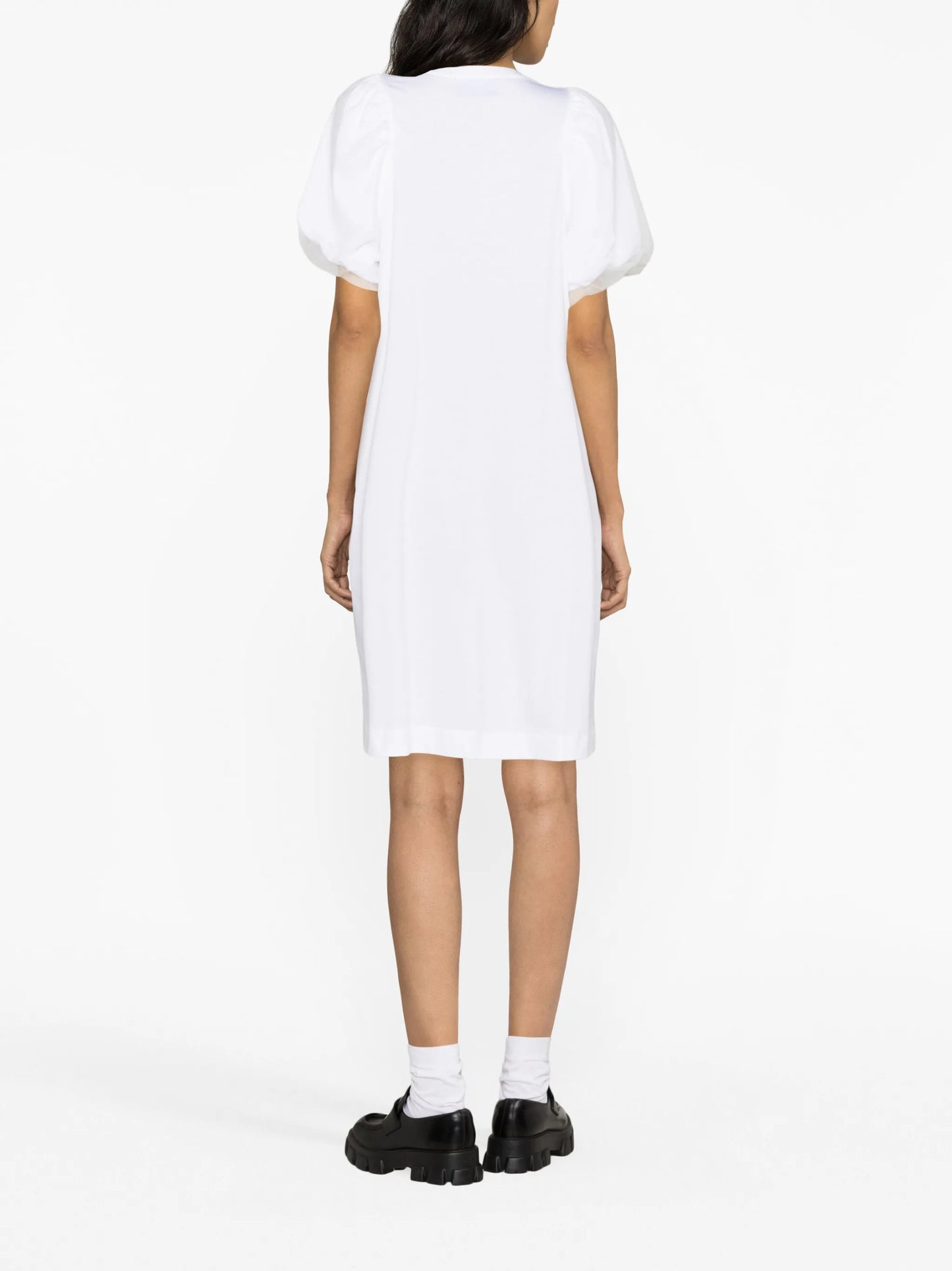 puff-sleeve cotton dress