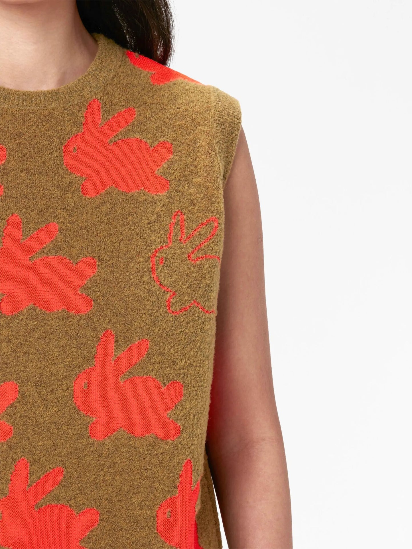 bunny-print knitted vest