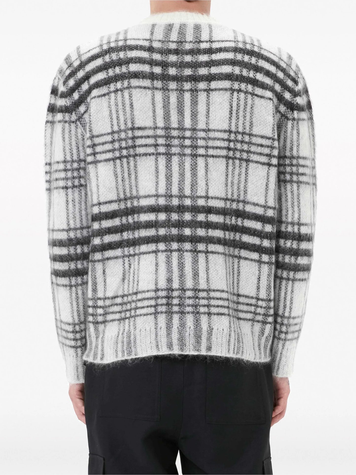 tartan-check crew-neck jumper