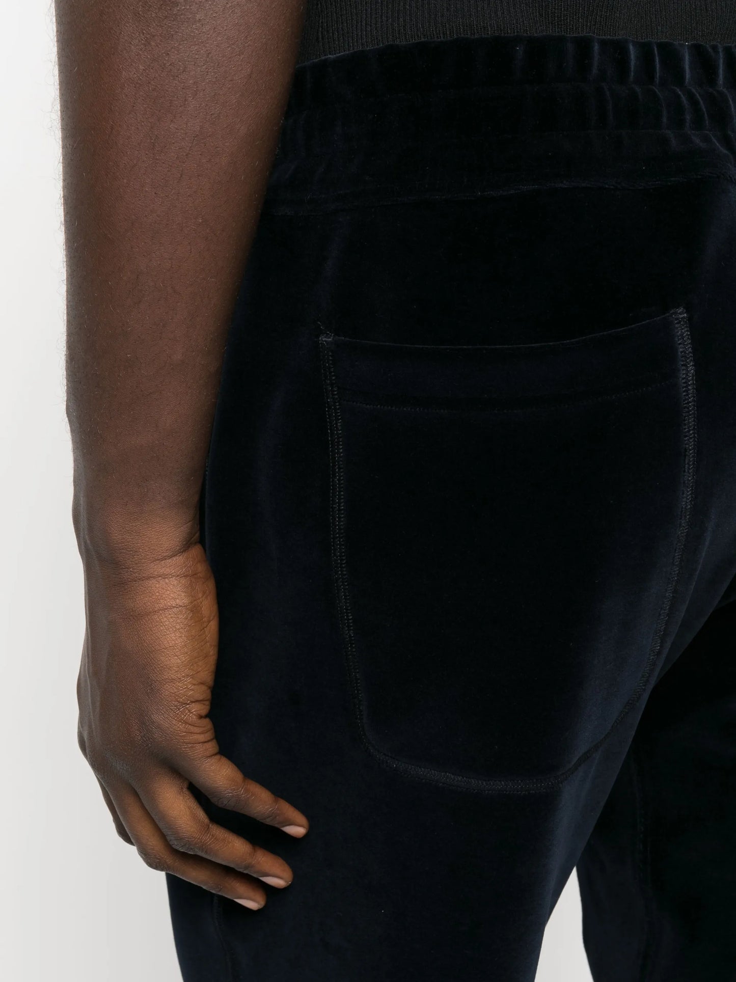 drawstring velvet track pants