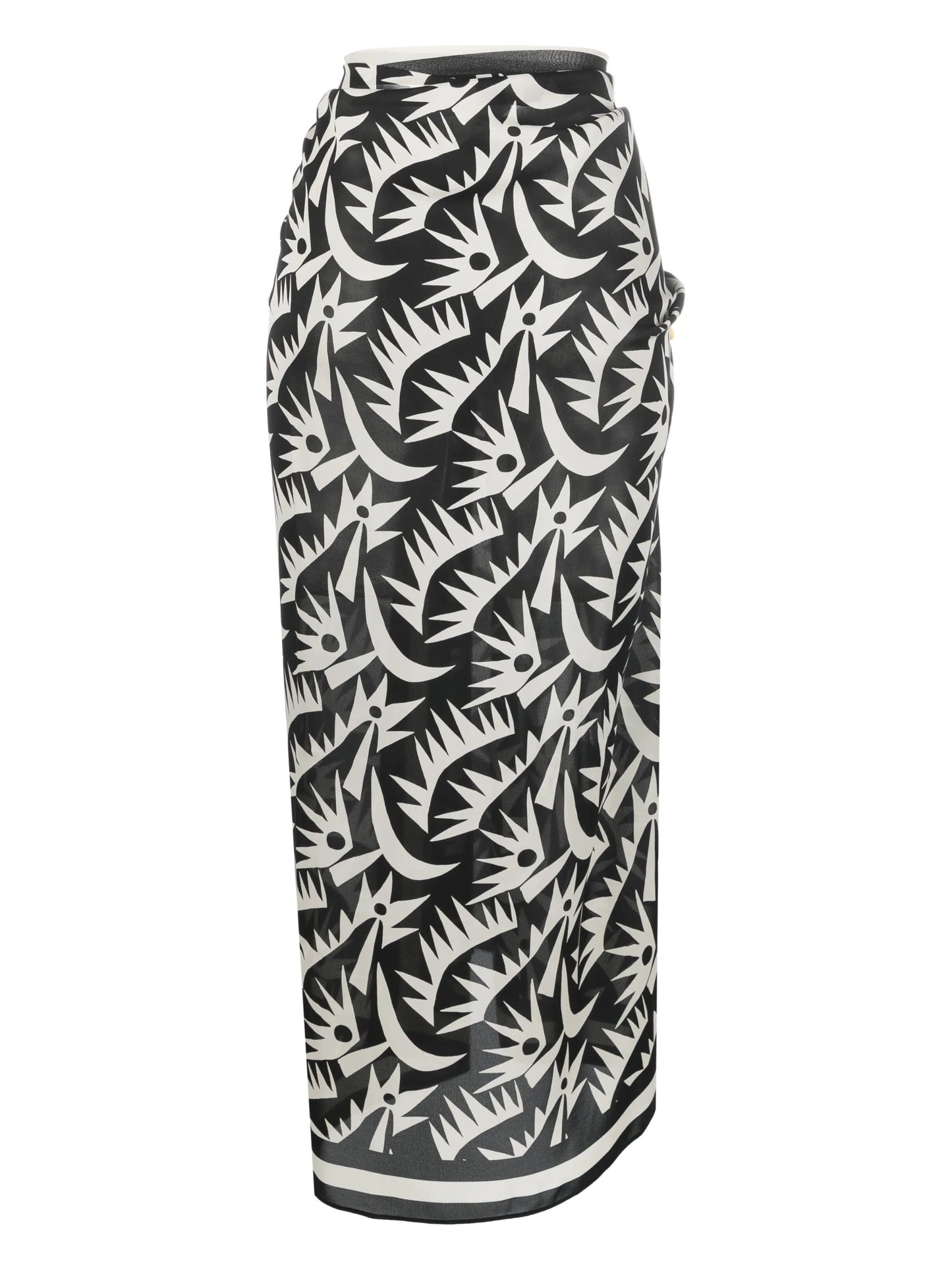graphic-print silk sarong