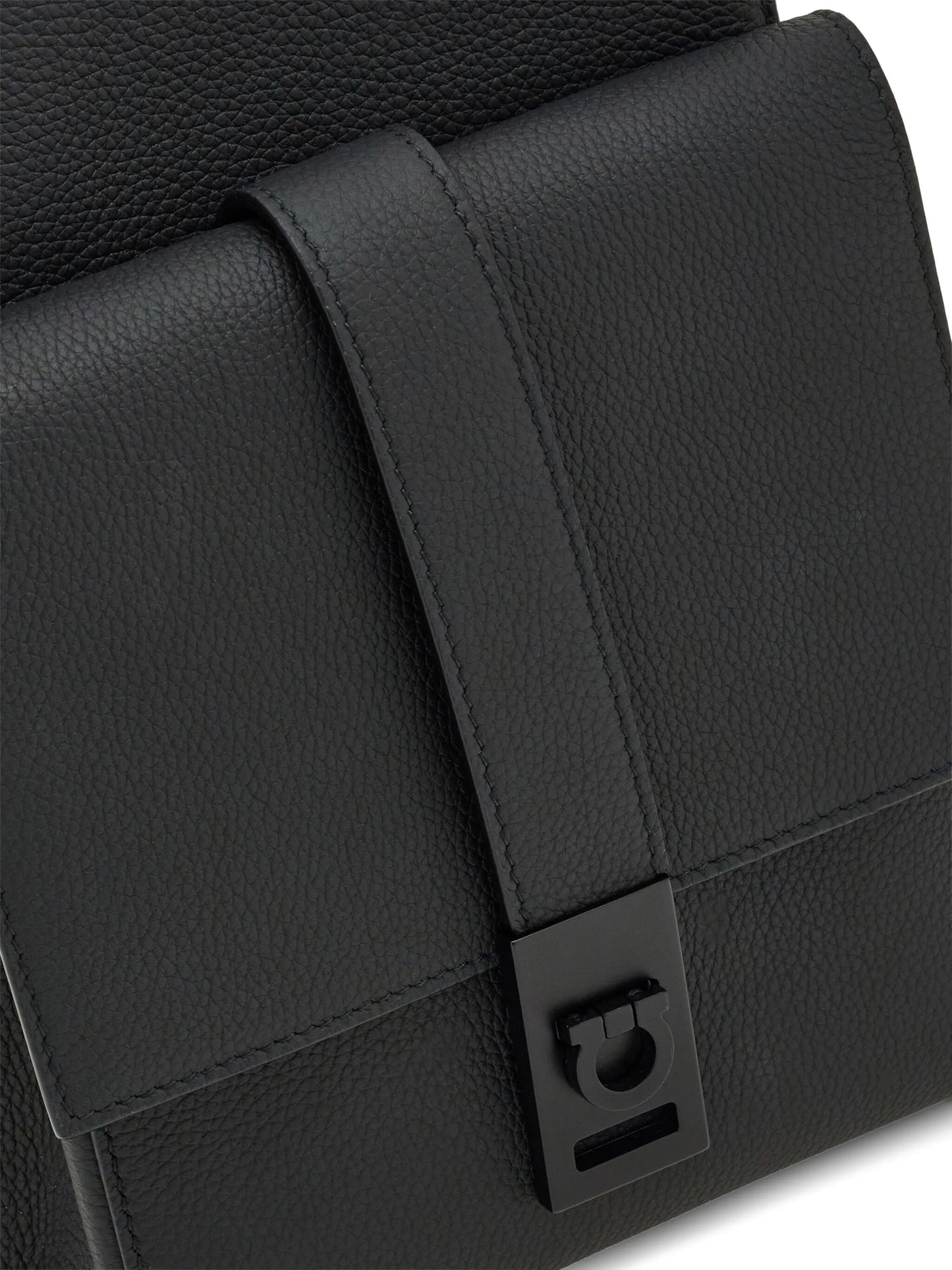 asymmetric faux-leather messenger bag