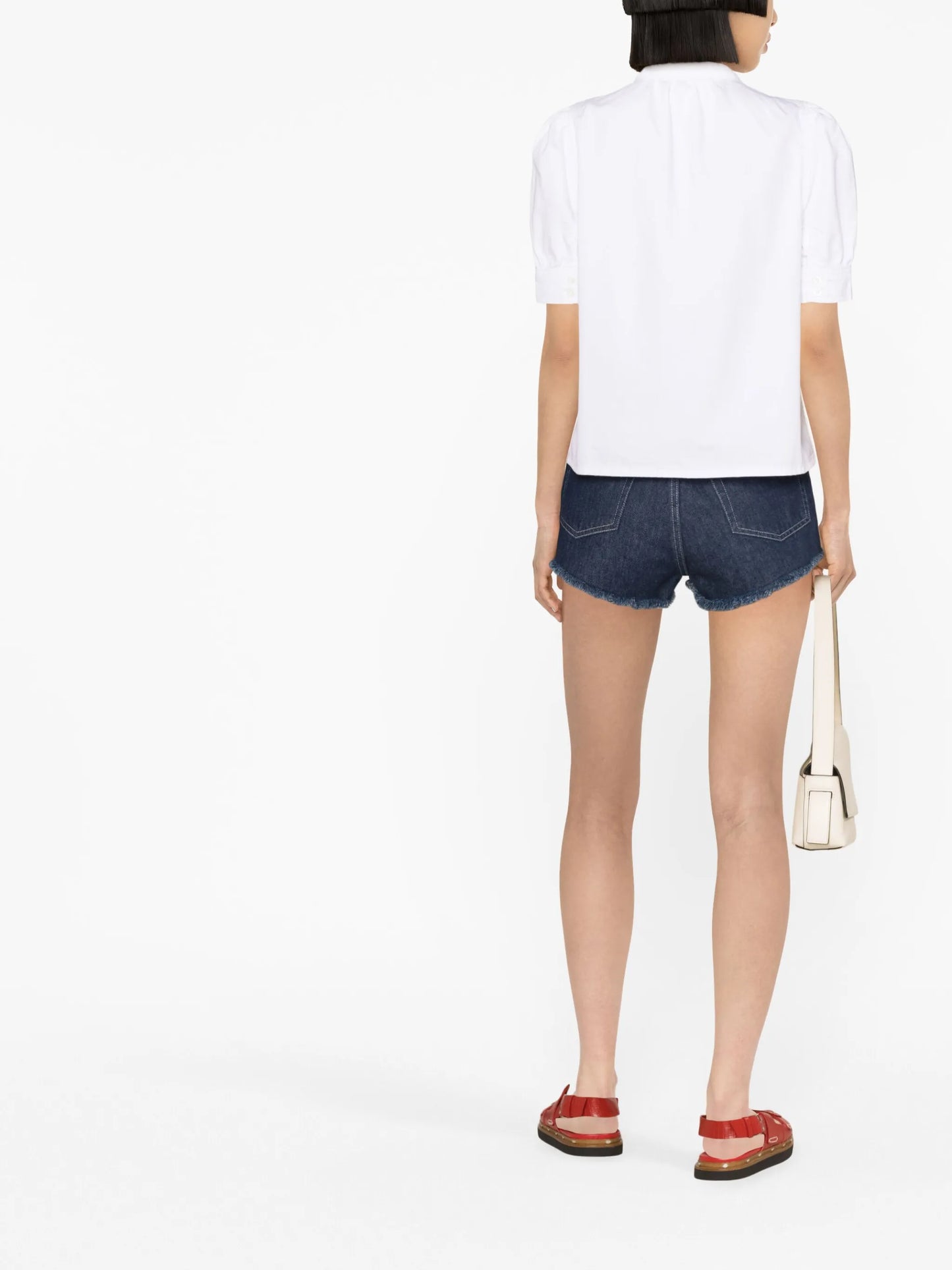 ruffle-collar T-shirt