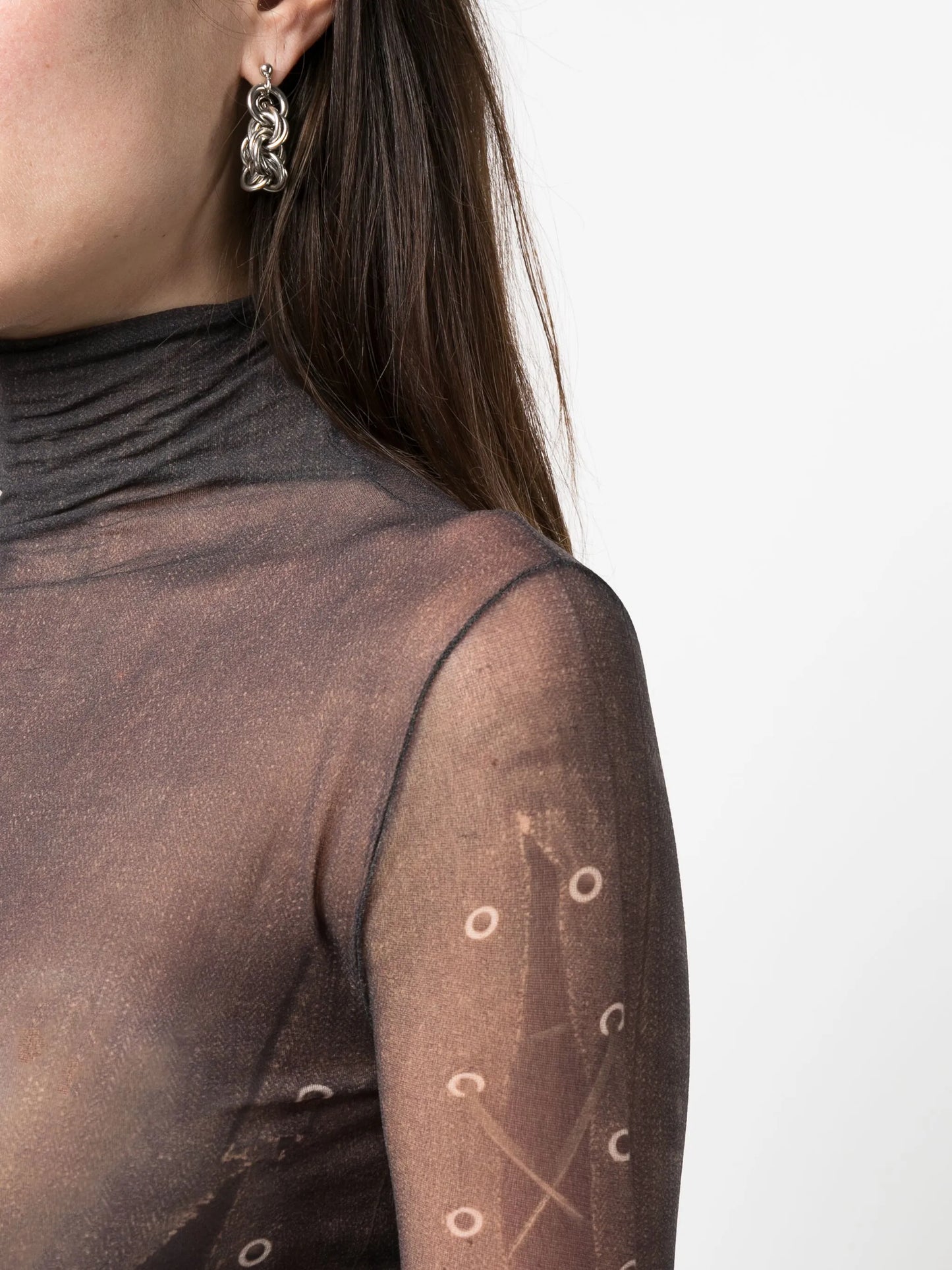 Trompe L'oeil roll-neck top