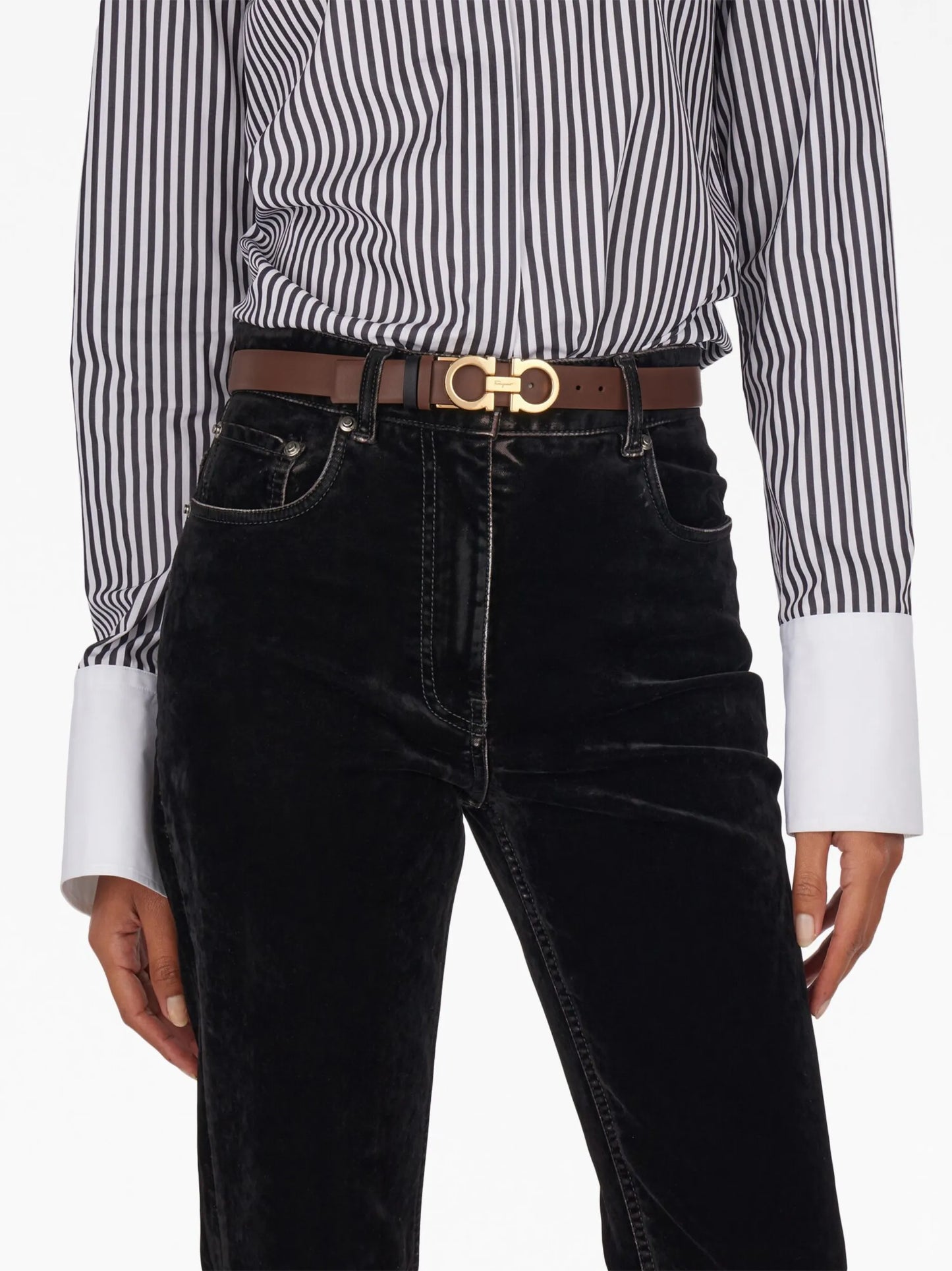 reversible and adjustable Gancini belt